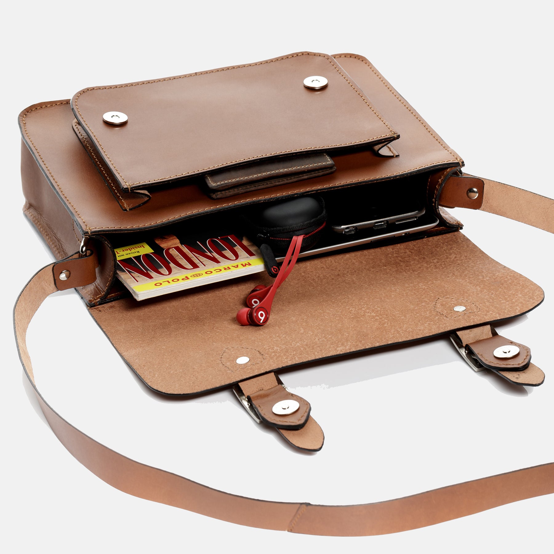 Satchel TESSA Sattelleder hellbraun-cognac