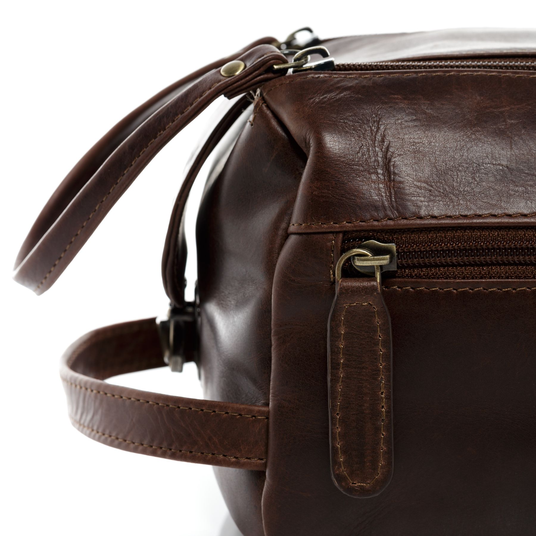SID & VAIN Kulturbeutel Leder XL BRISTOL braun-cognac 9796