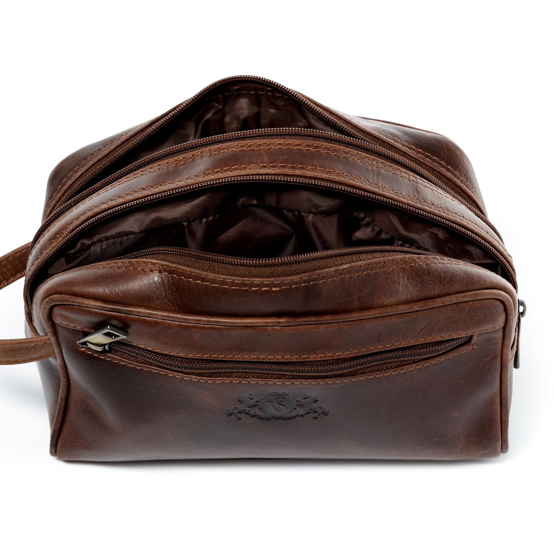 SID & VAIN Kulturbeutel Leder GATWICK braun-cognac 10804