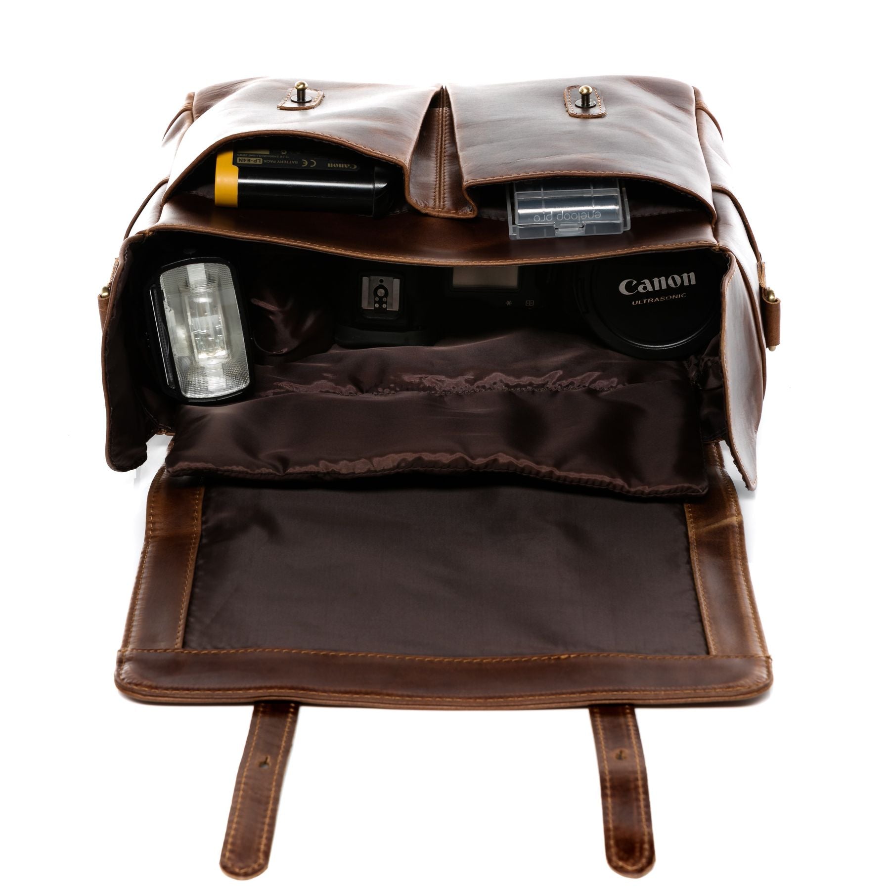 Kameratasche HEATHROW Naturleder braun-cognac