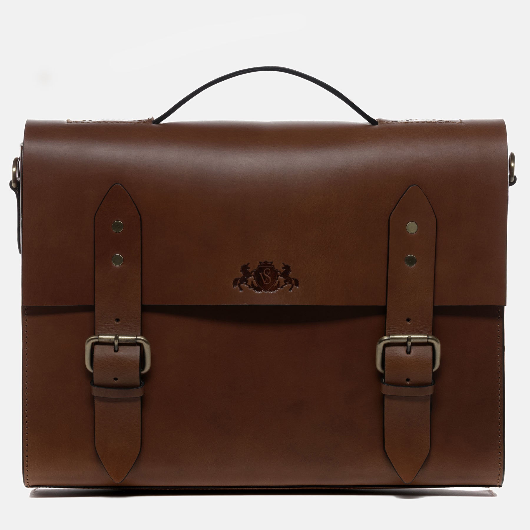 Briefcase BOSTON saddle leather brown