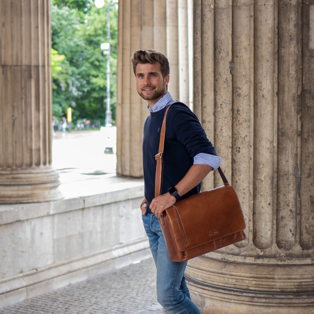 Laptoptasche Joseph Natur-Leder braun
