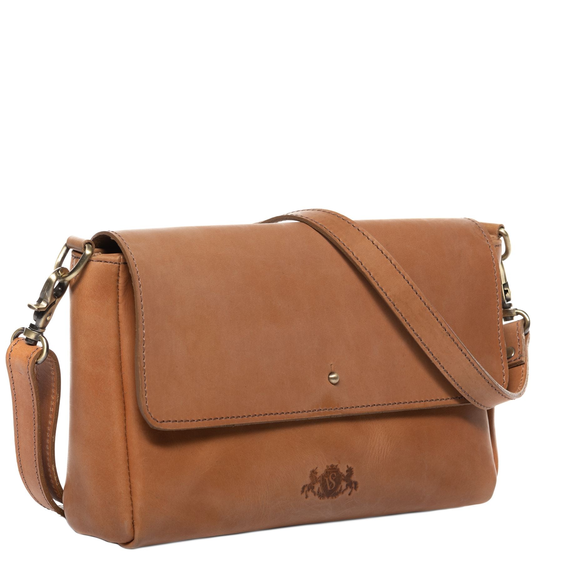 Umhängetasche Leder ELSA Schultertasche hell braun