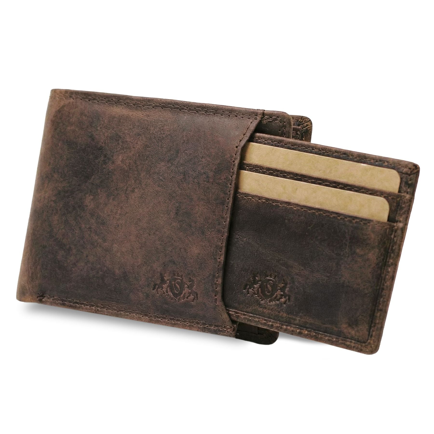 slim wallet JACOB natural leather brown