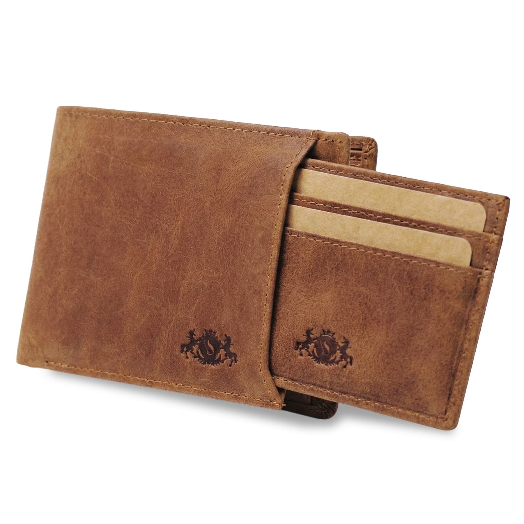 slim wallet JACOB natural leather brown