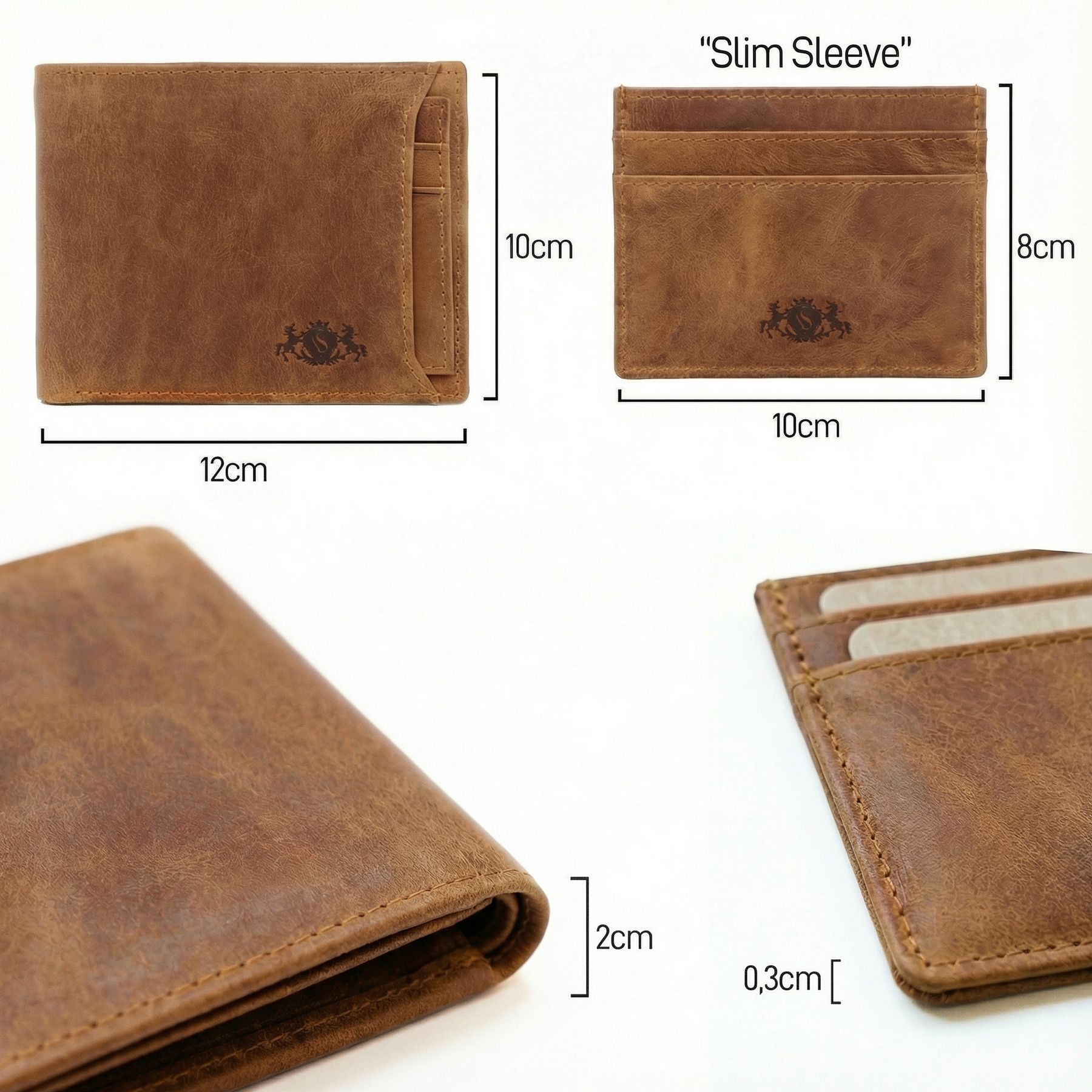 slim wallet JACOB natural leather brown