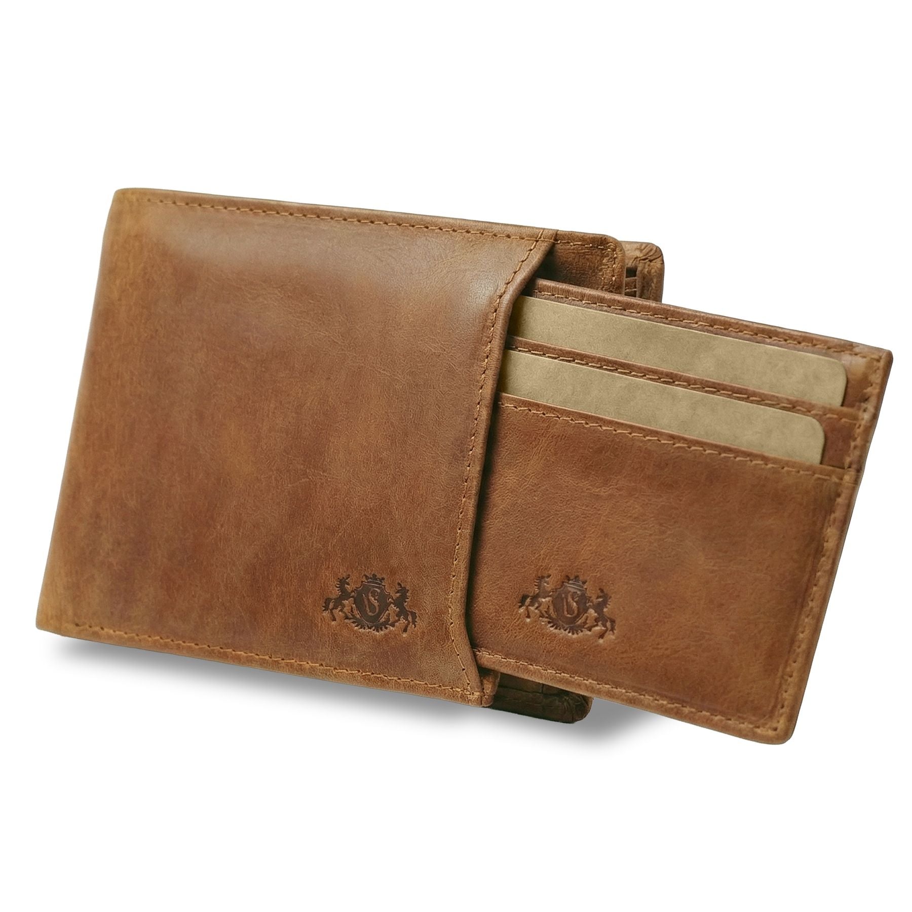slim wallet JACOB natural leather brown