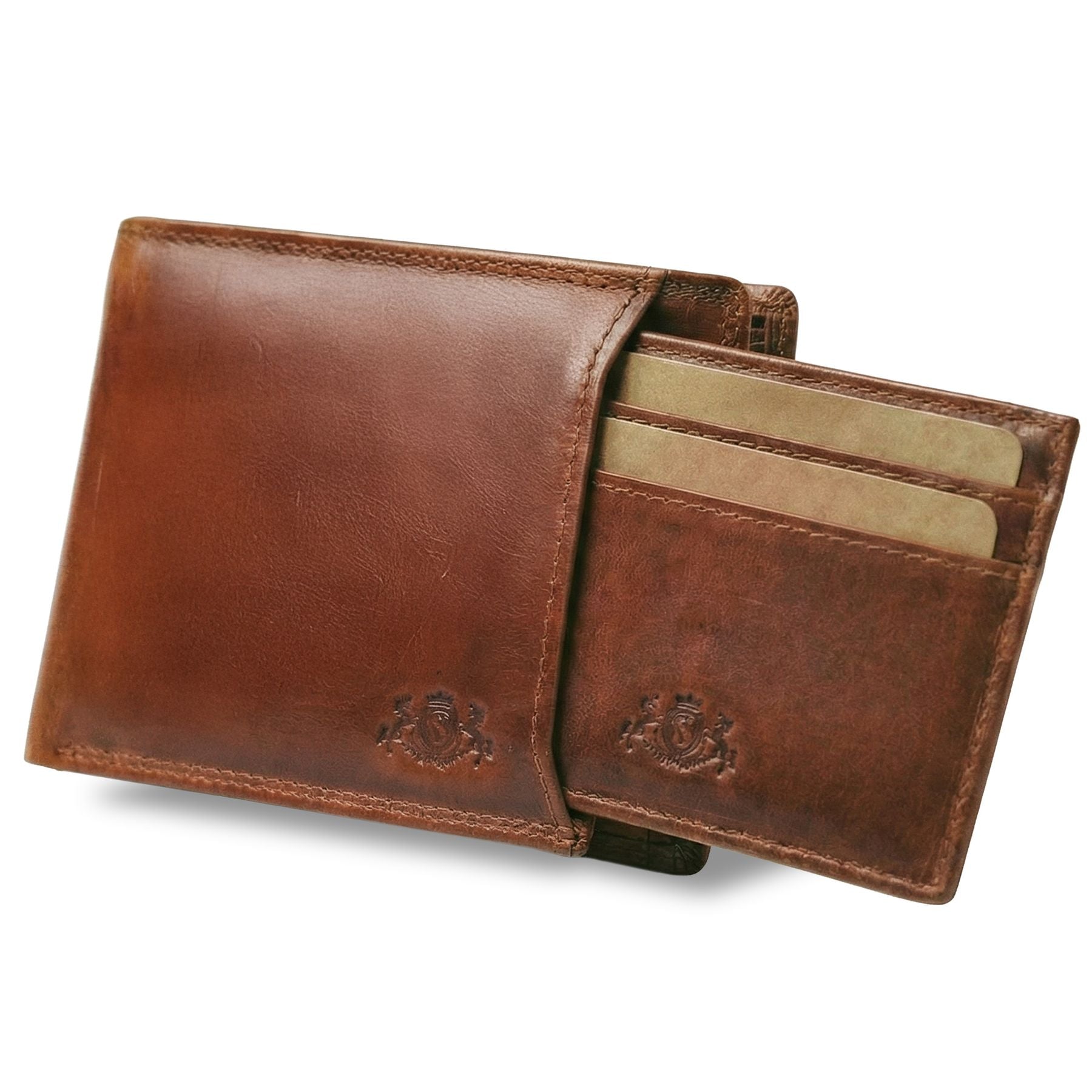 slim wallet JACOB natural leather brown