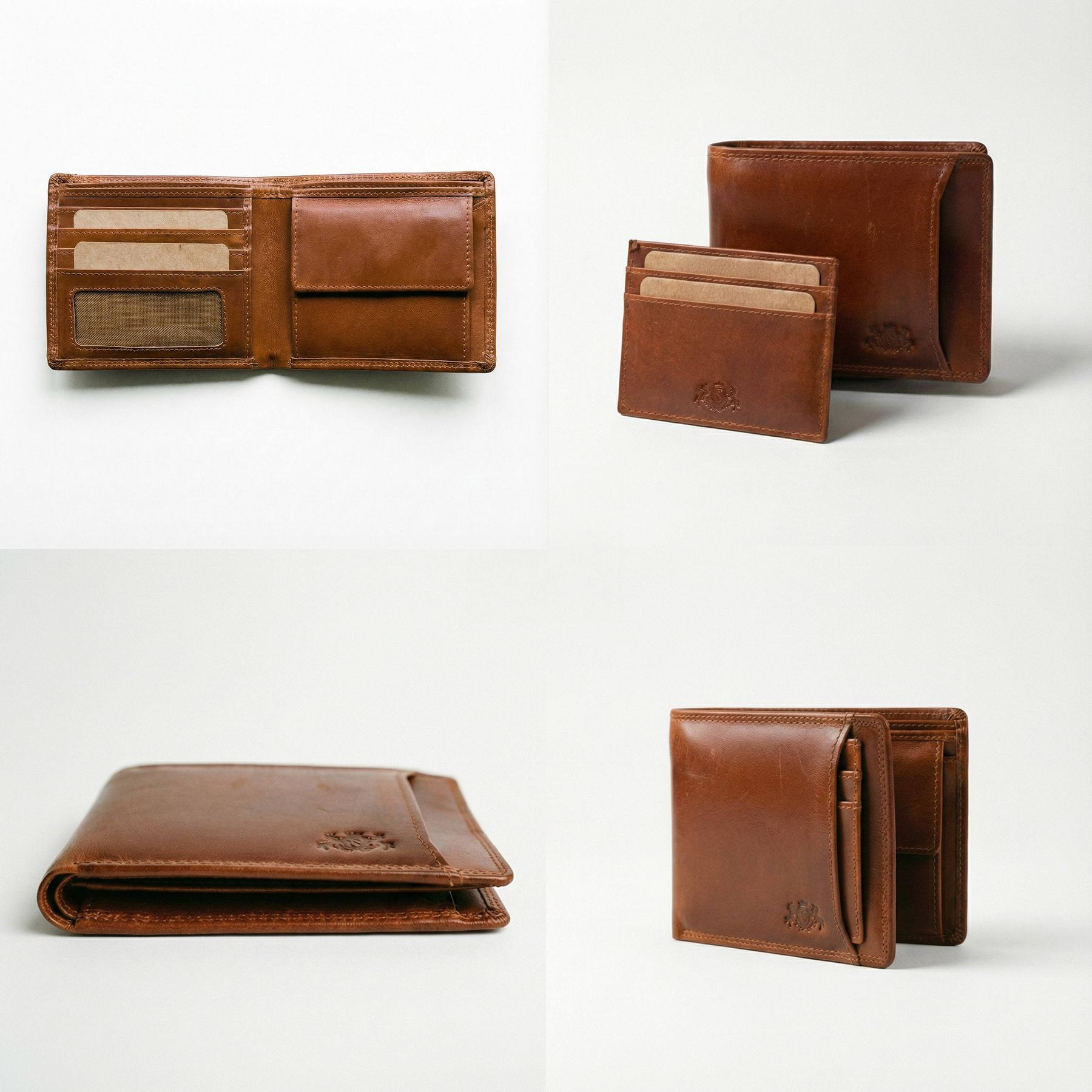 slim wallet JACOB natural leather brown