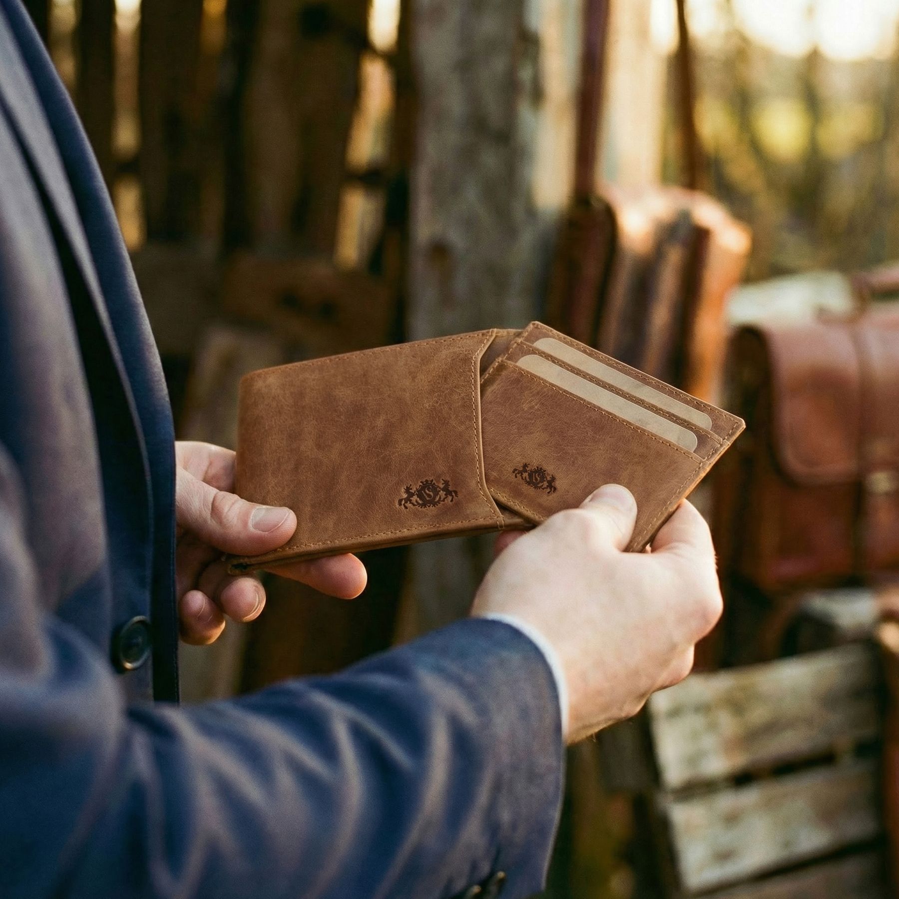 Wallet JACOB buffalo leather camel beige
