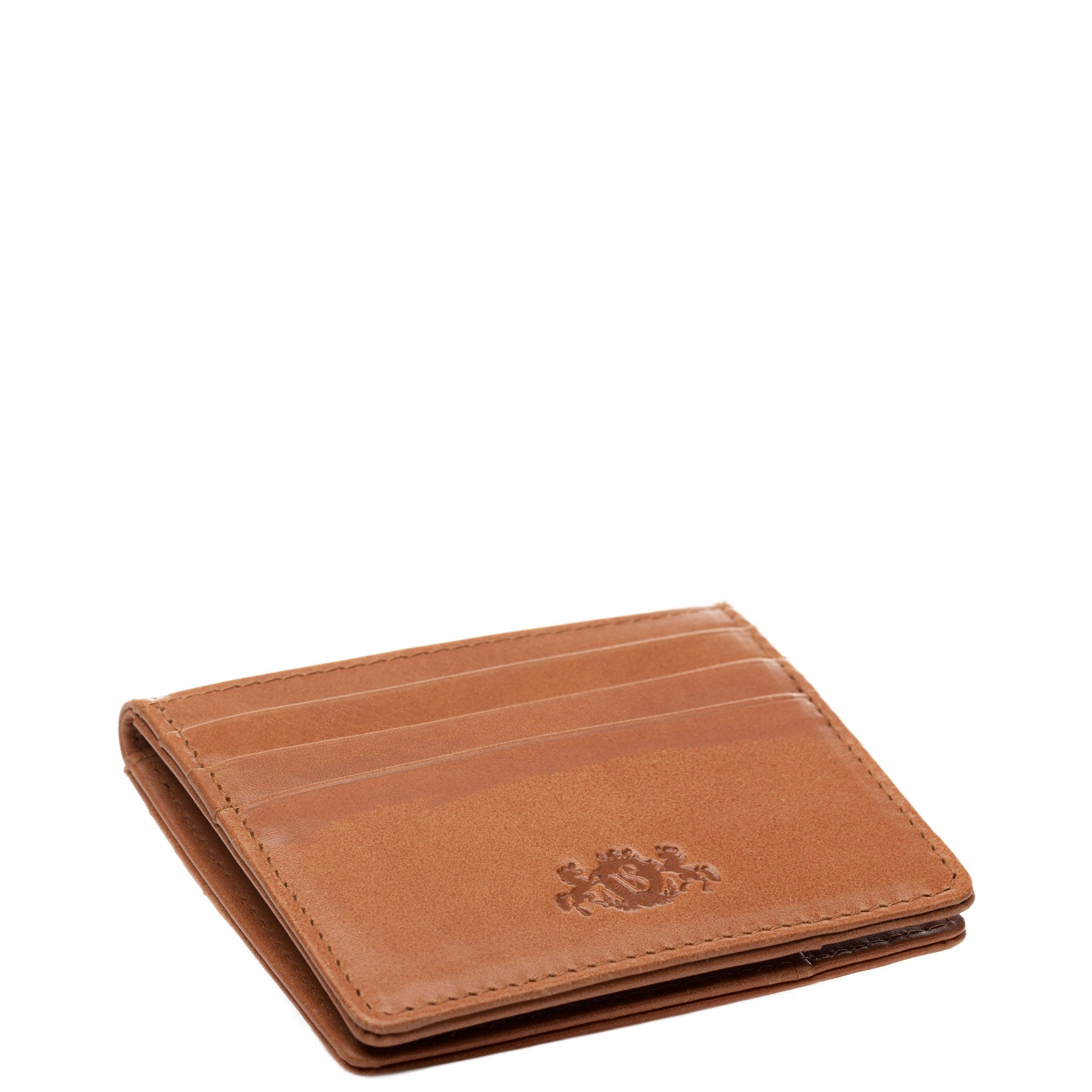 Card case EARNEST natural leather brown-cognac