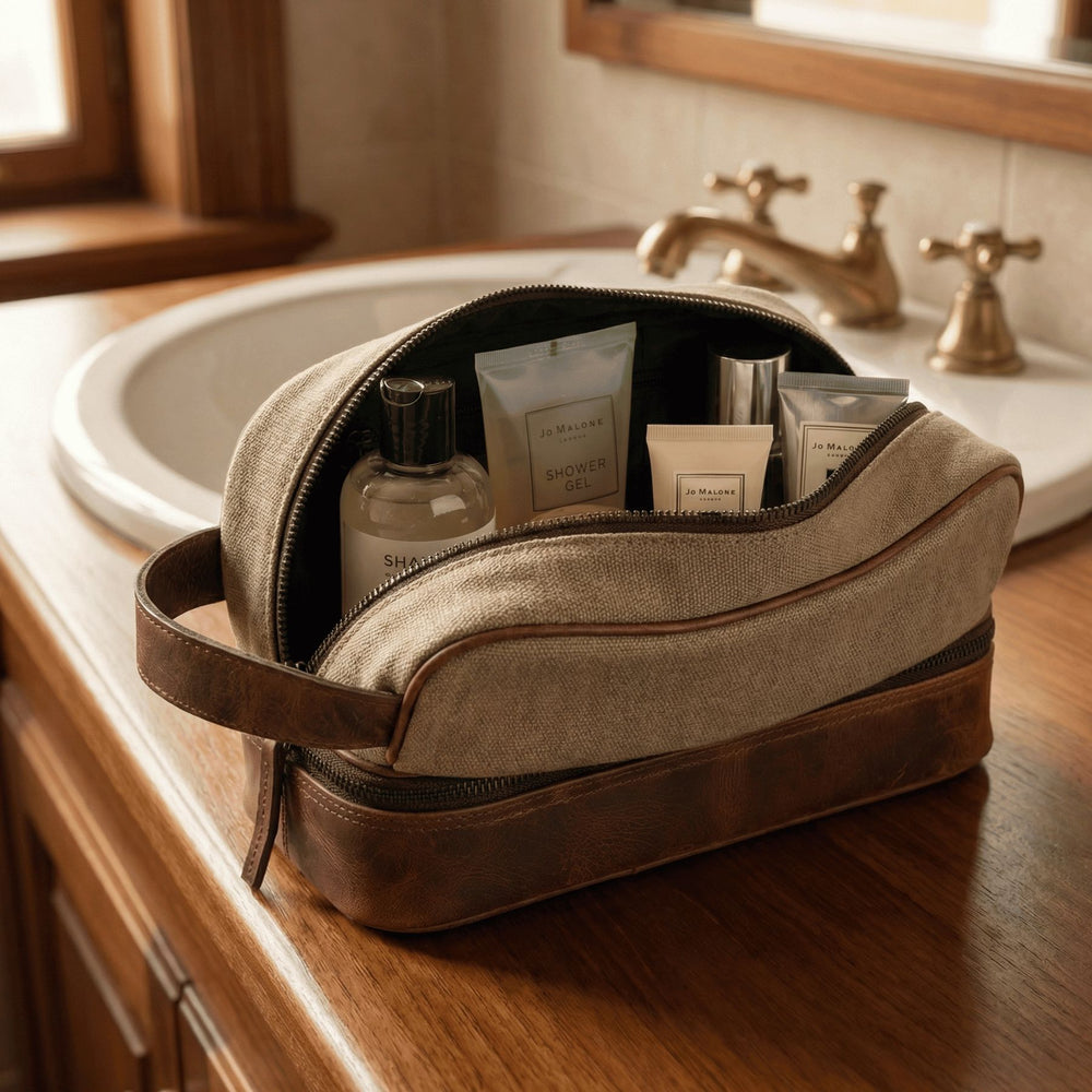Kulturtasche CARTER Canvas-Leder