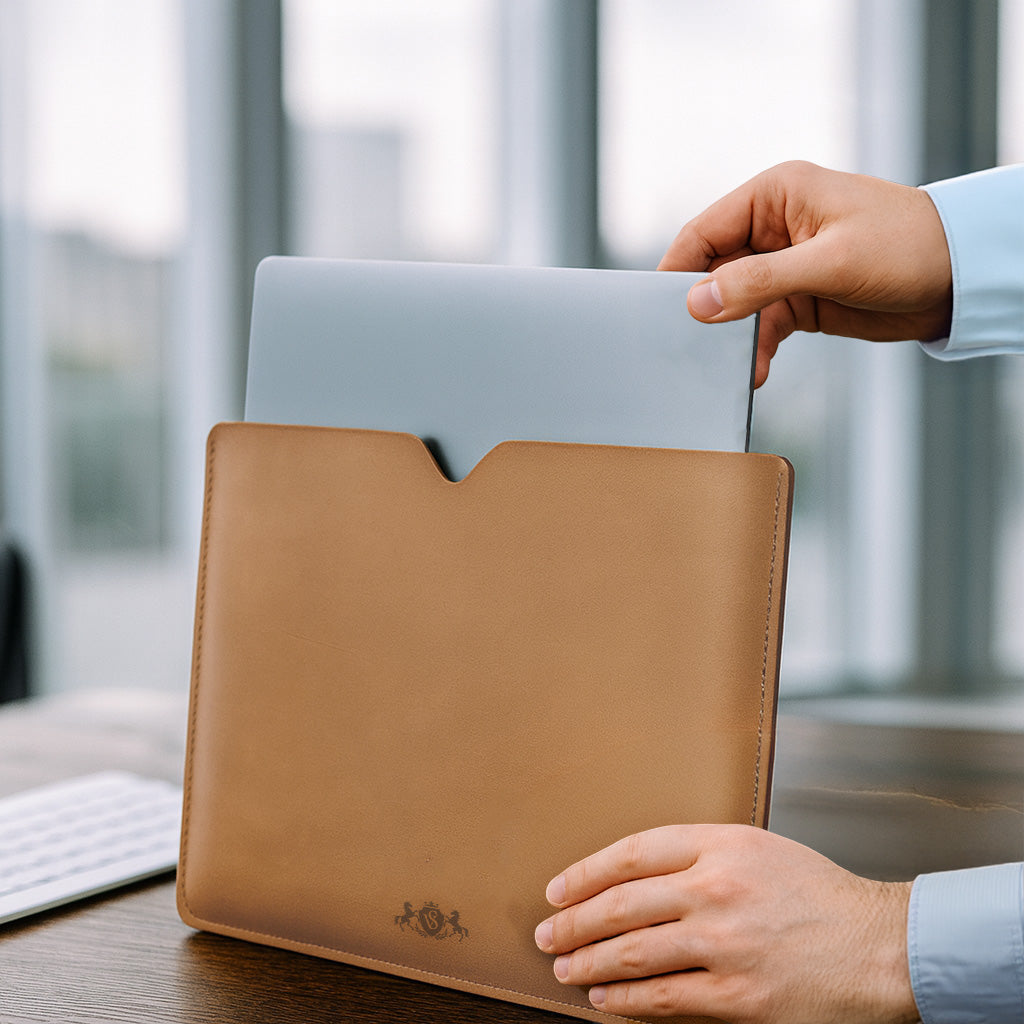 Laptophülle RORY Glattleder beige