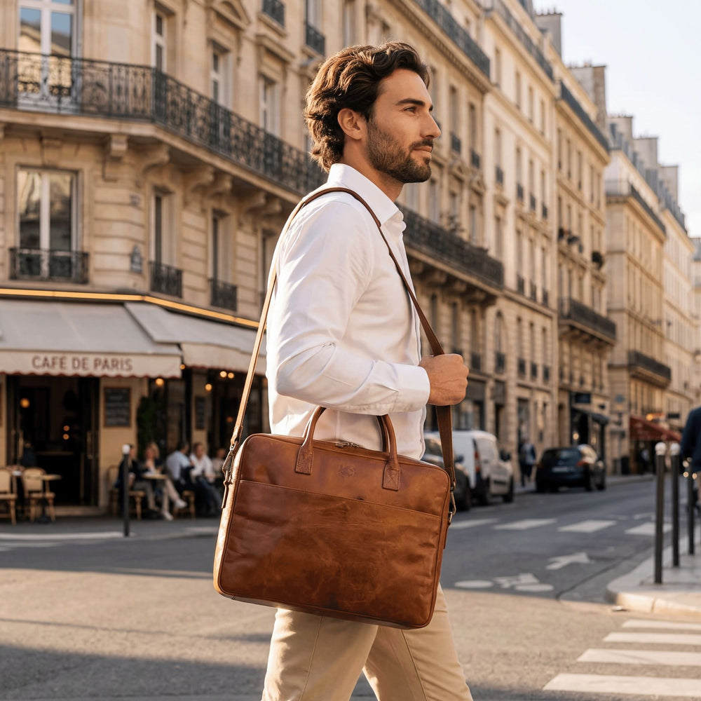 Laptoptasche CEDAR Ziegenleder braun