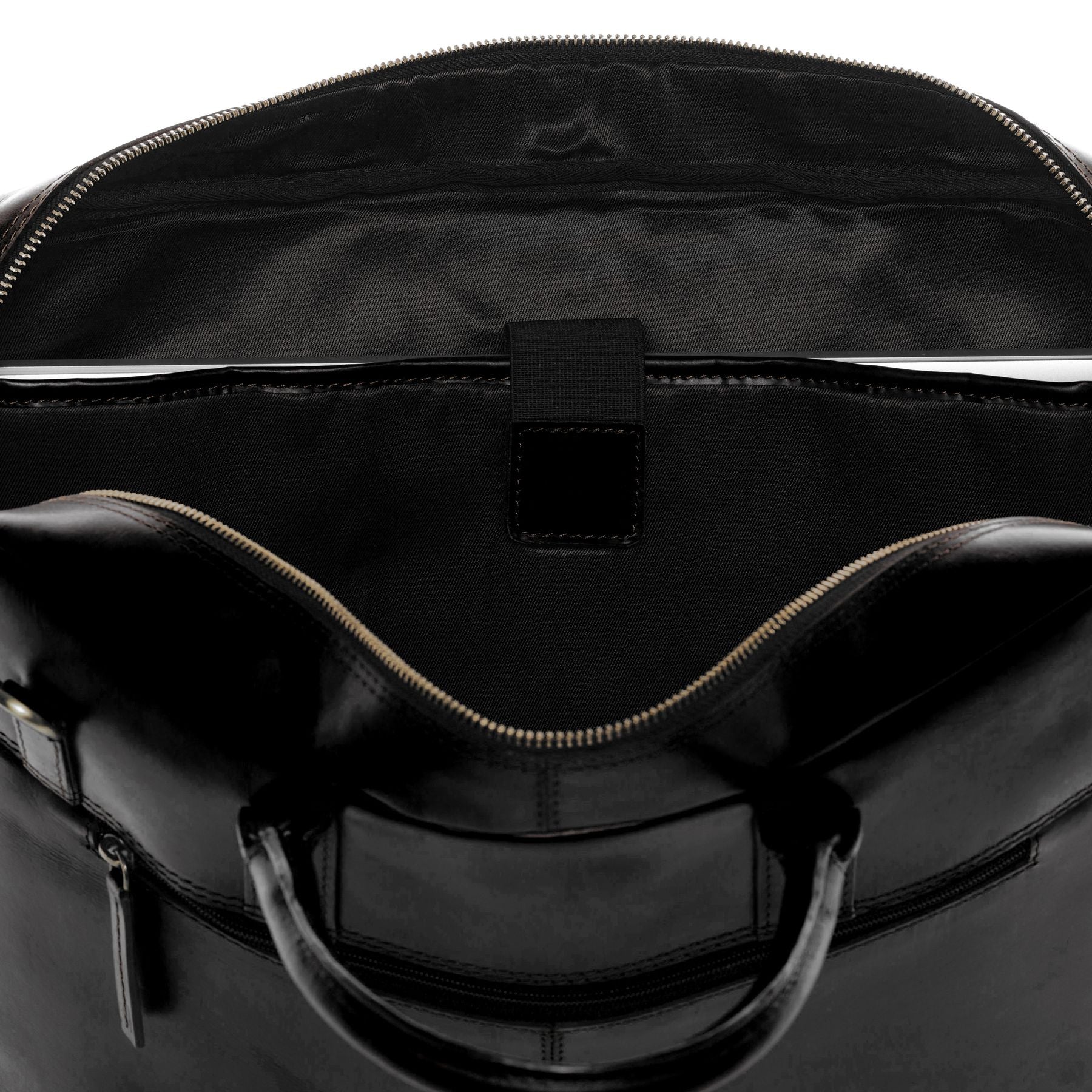 SID & VAIN Laptoptasche Leder DIXON schwarz-smooth 20489