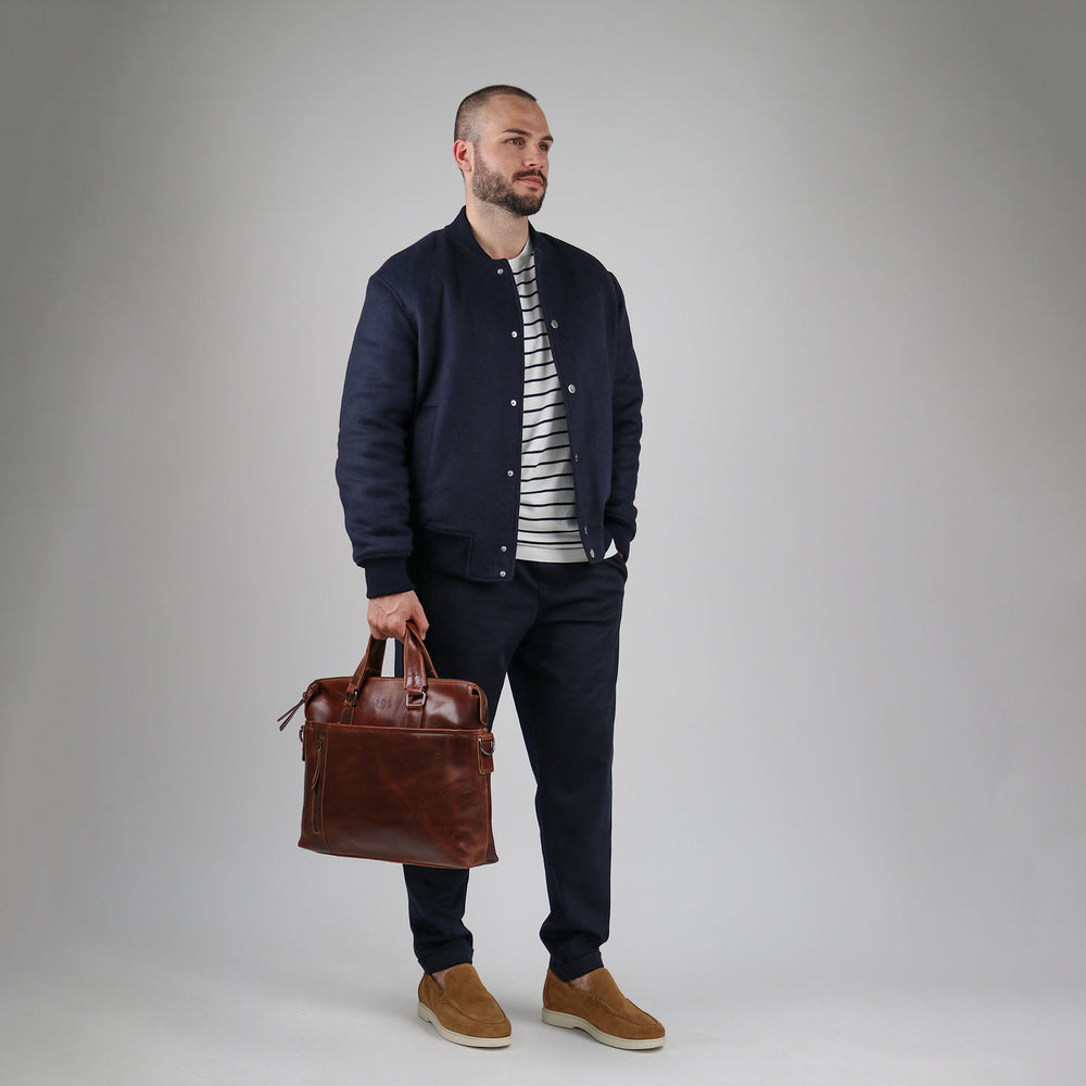 Laptoptasche LONDON Natur-Leder braun