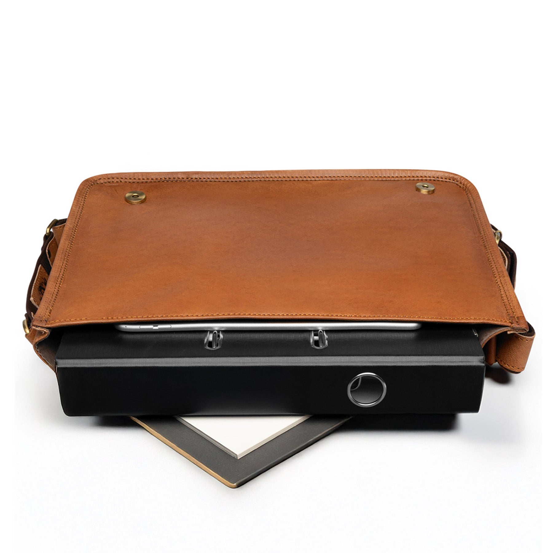 Umhängetasche Messenger Bag CAMDEN Leder hellbraun