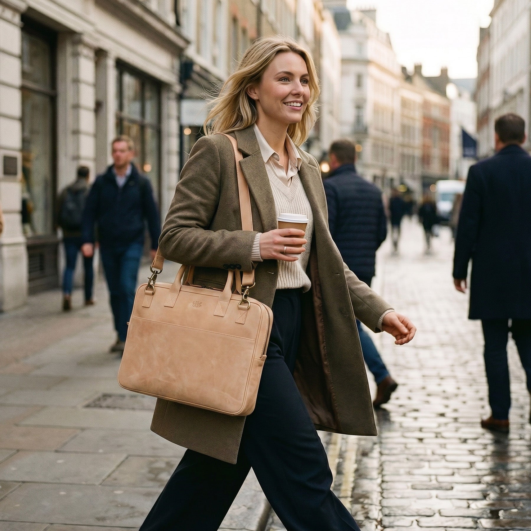 Laptoptasche DIXON Natur-Leder braun