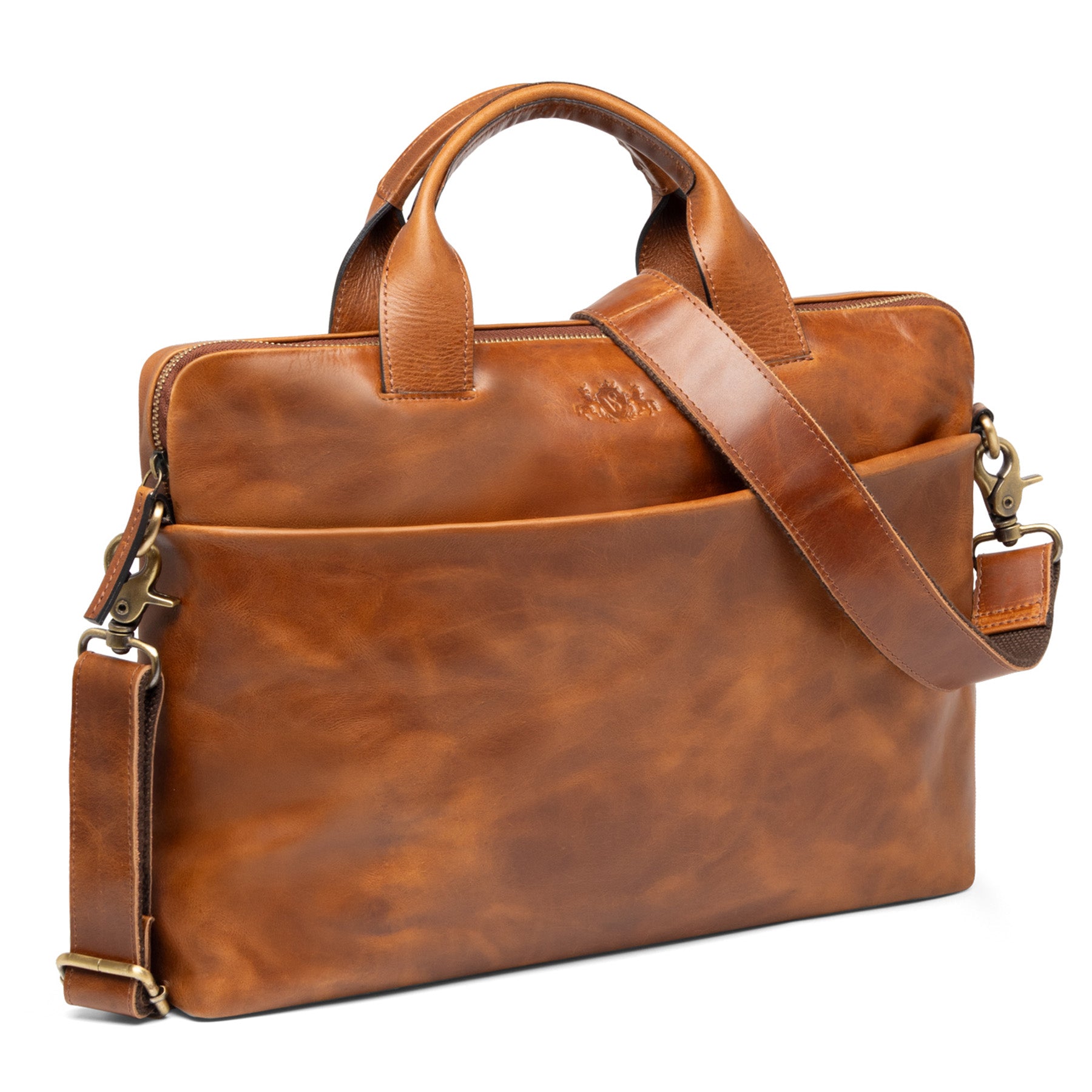 Laptoptasche Carter Natur-Leder hellbraun