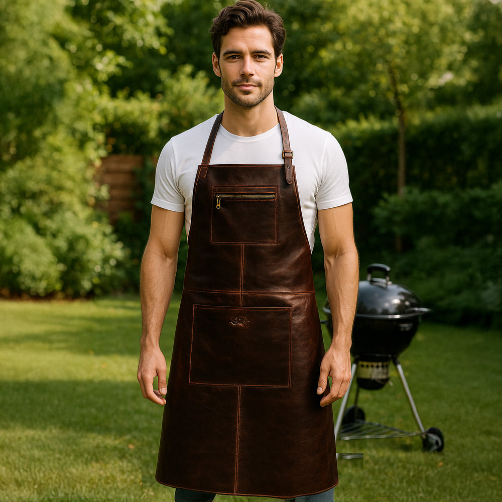 Lederschürze HEATHROW Naturleder braun-cognac