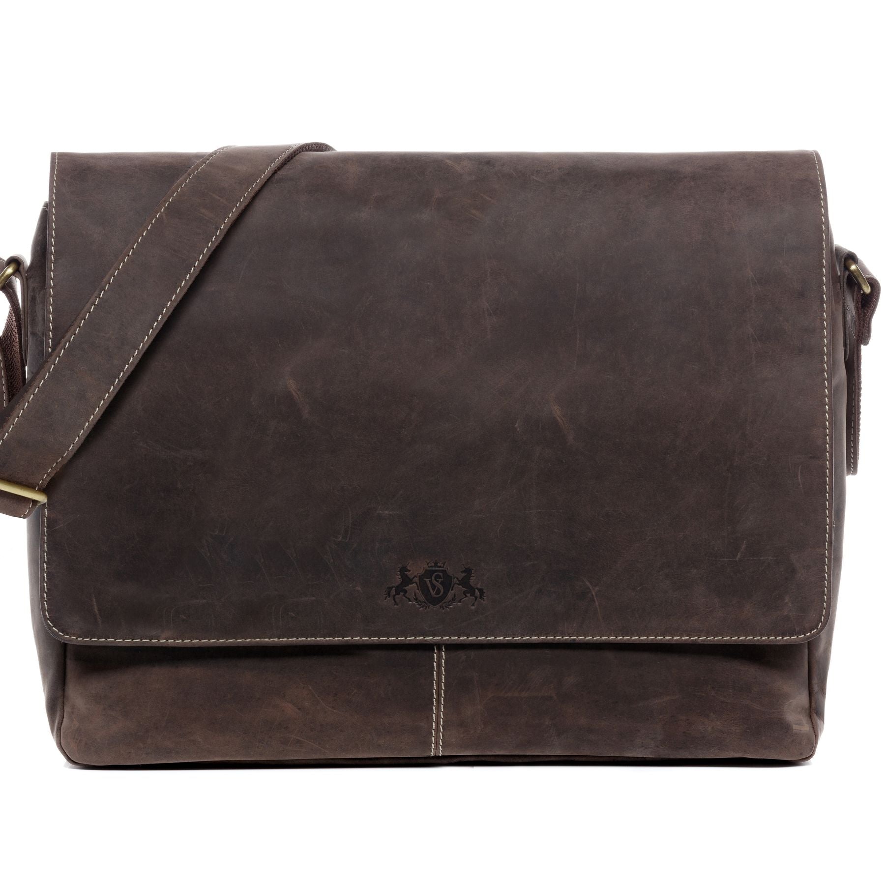 SID & VAIN Laptoptasche Leder Messenger Bag Leder XL SPENCER  29247