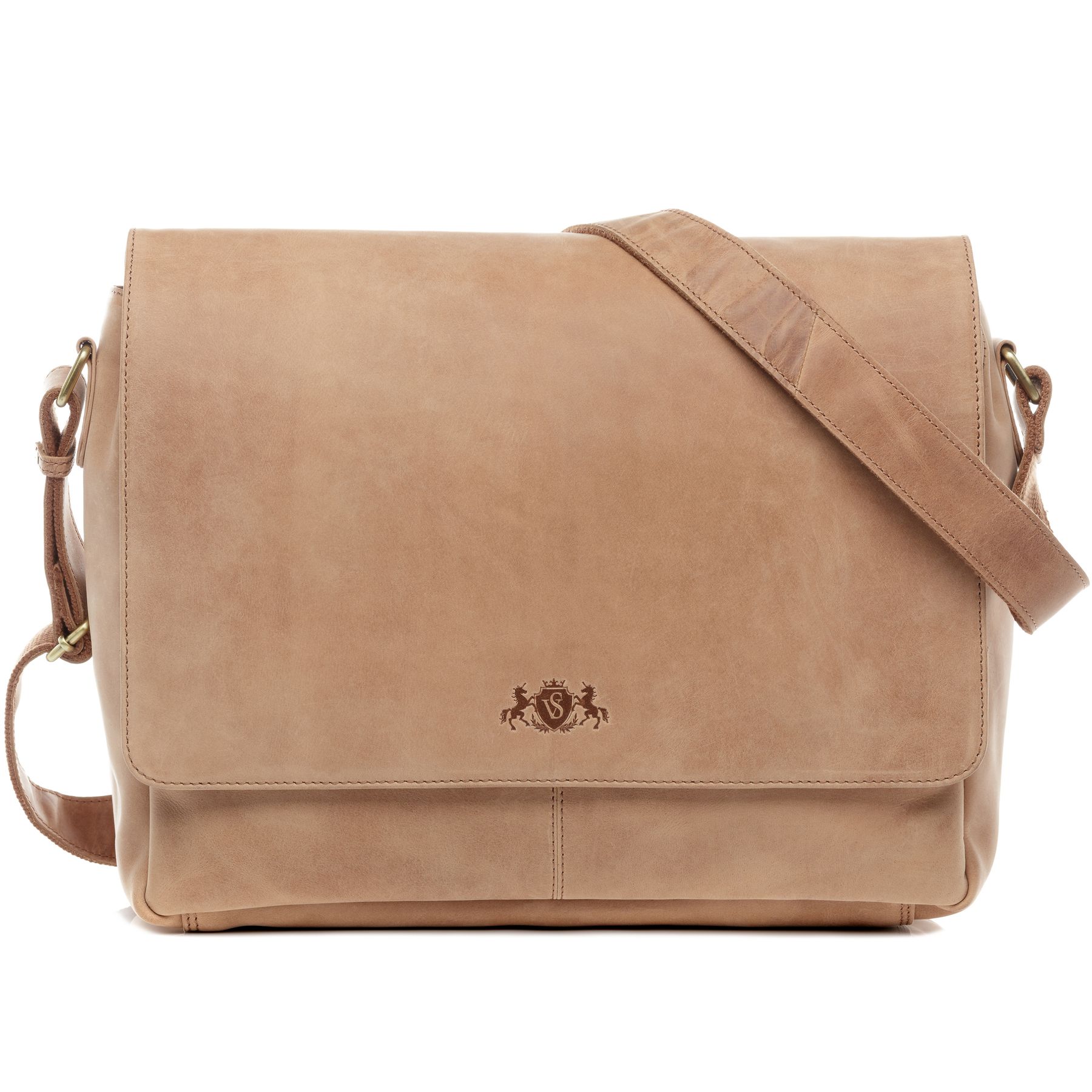 SID & VAIN Laptoptasche Leder Messenger Bag Leder XL SPENCER  29242