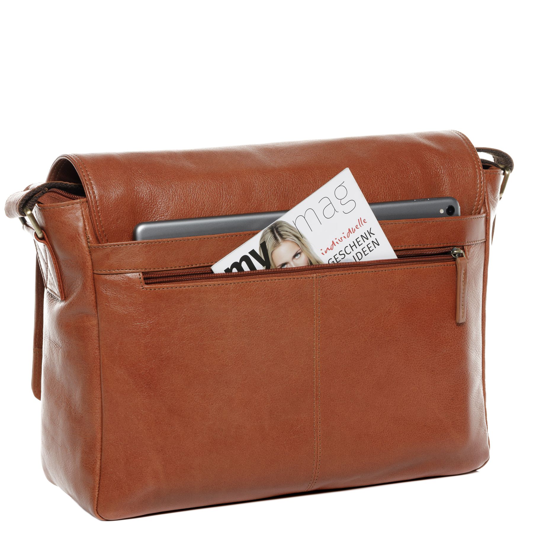 SID & VAIN Laptoptasche Leder Messenger Bag Leder XL SPENCER  29280