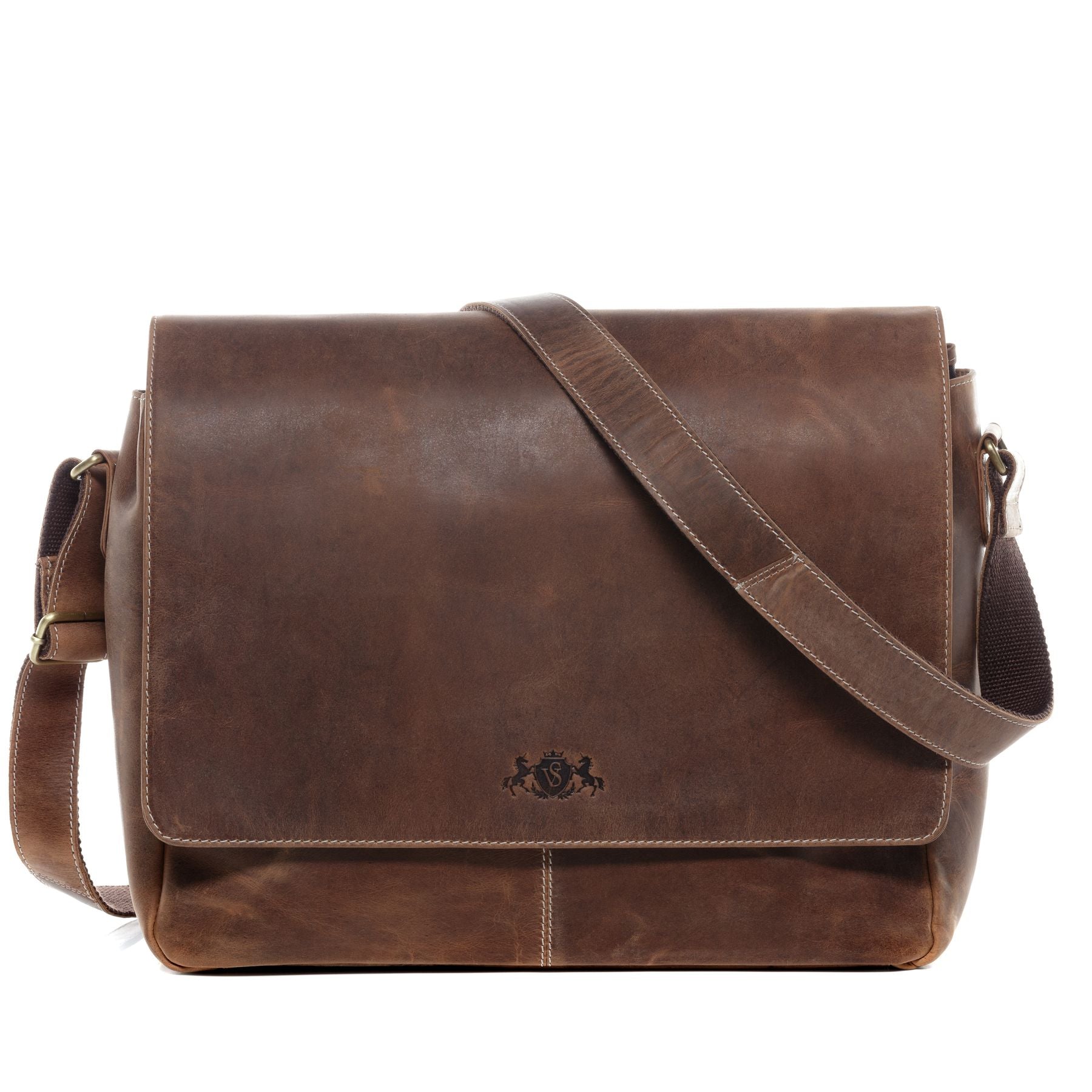 SID & VAIN Laptoptasche Leder Messenger Bag Leder XL SPENCER  29252