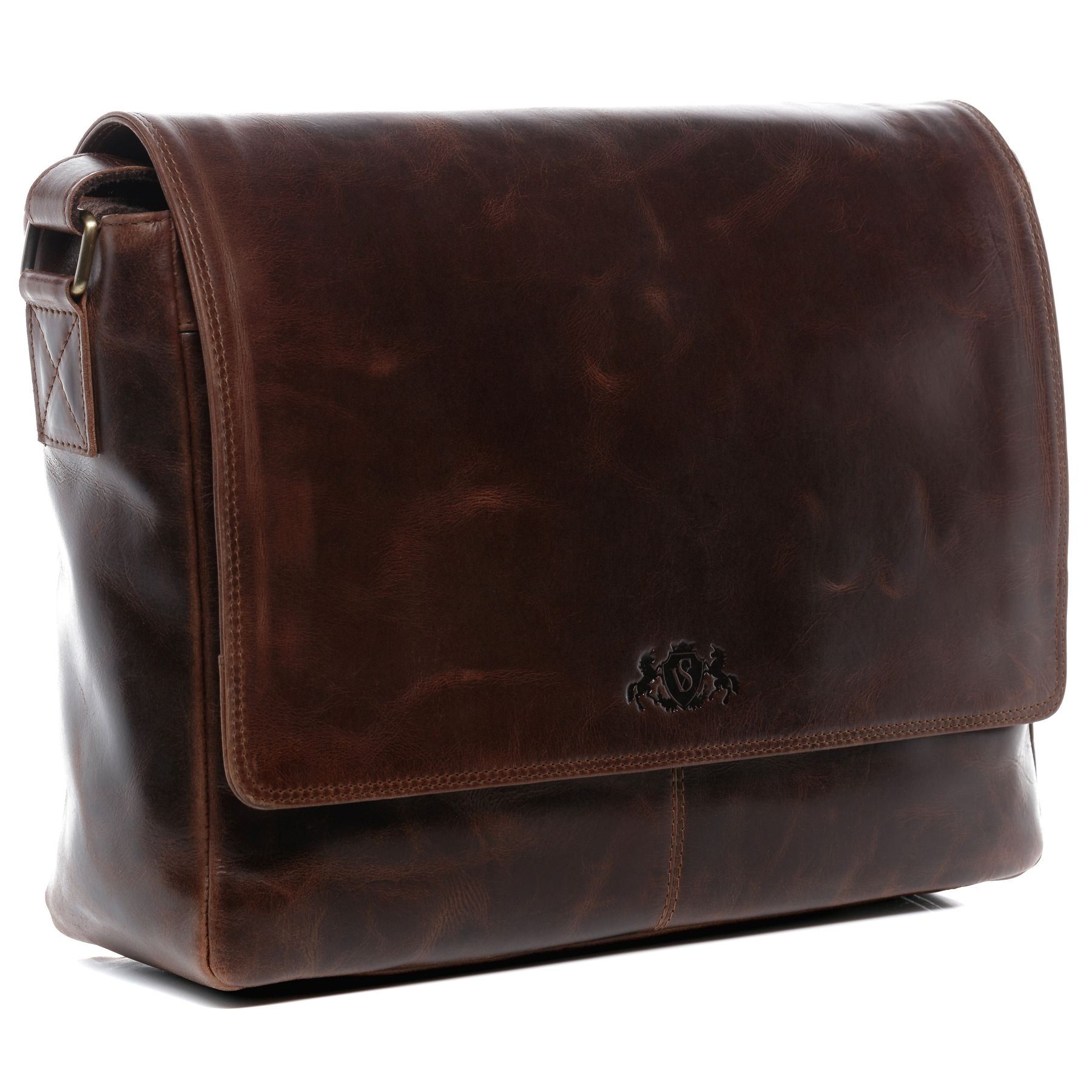 SID & VAIN Laptoptasche Leder Messenger Bag Leder XL SPENCER  29232