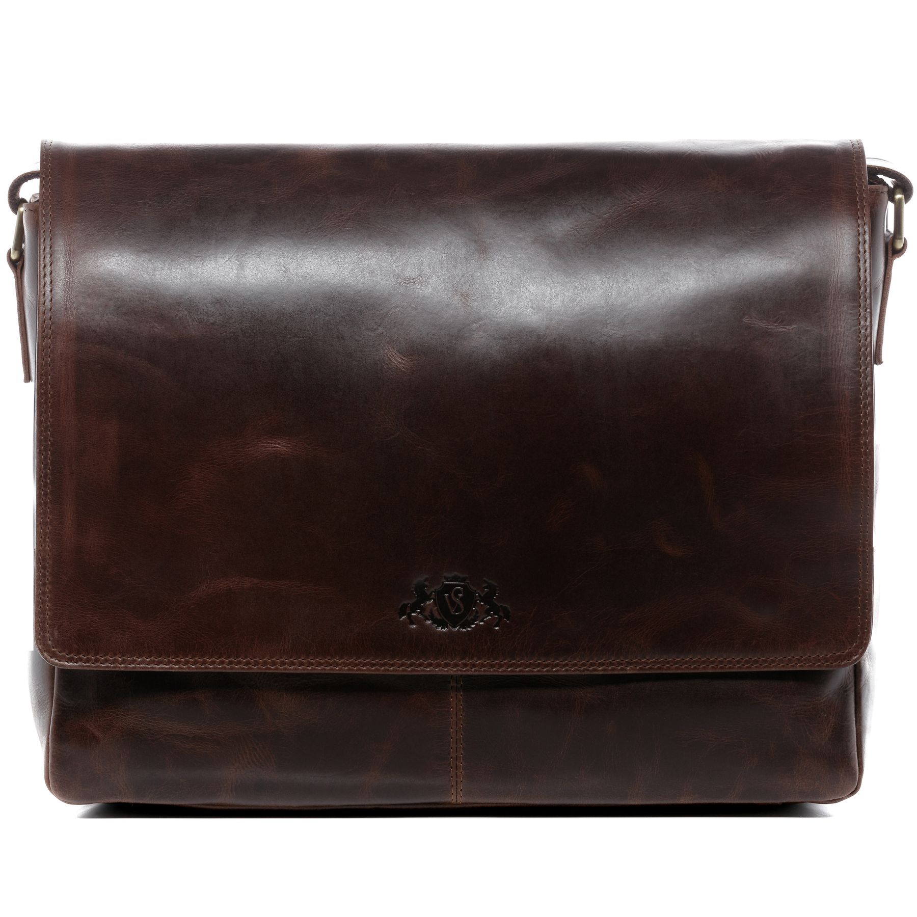 SID & VAIN Laptoptasche Leder Messenger Bag Leder XL SPENCER  29225