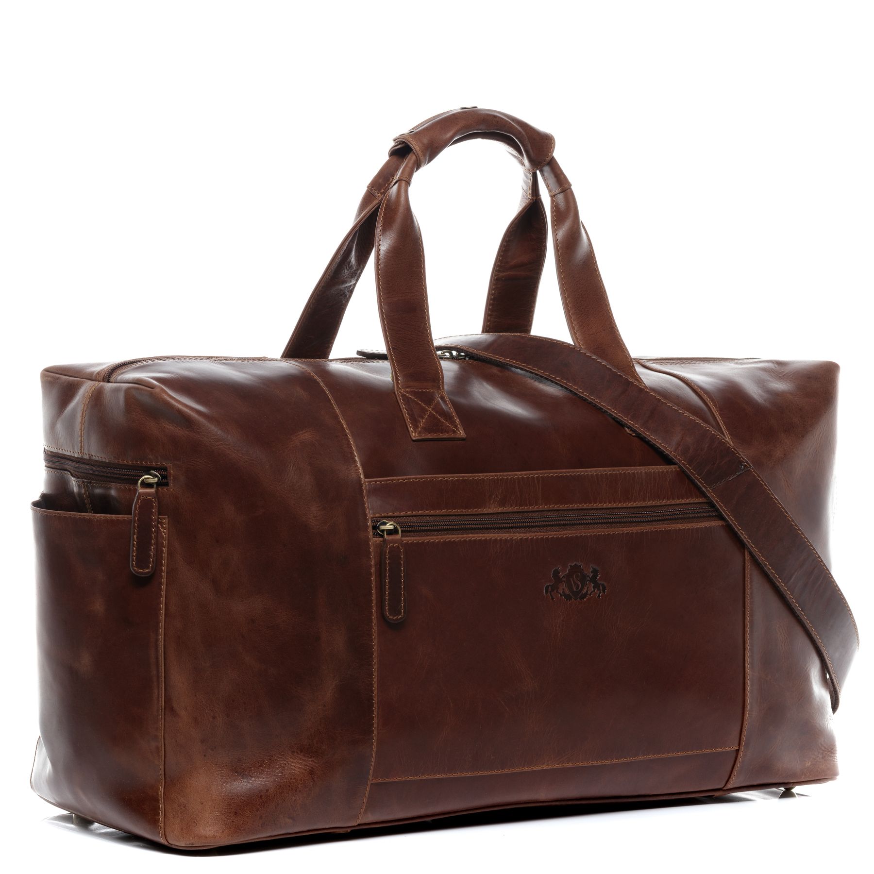 SID & VAIN Reisetasche Leder XL BRISTOL XL-brown 16274
