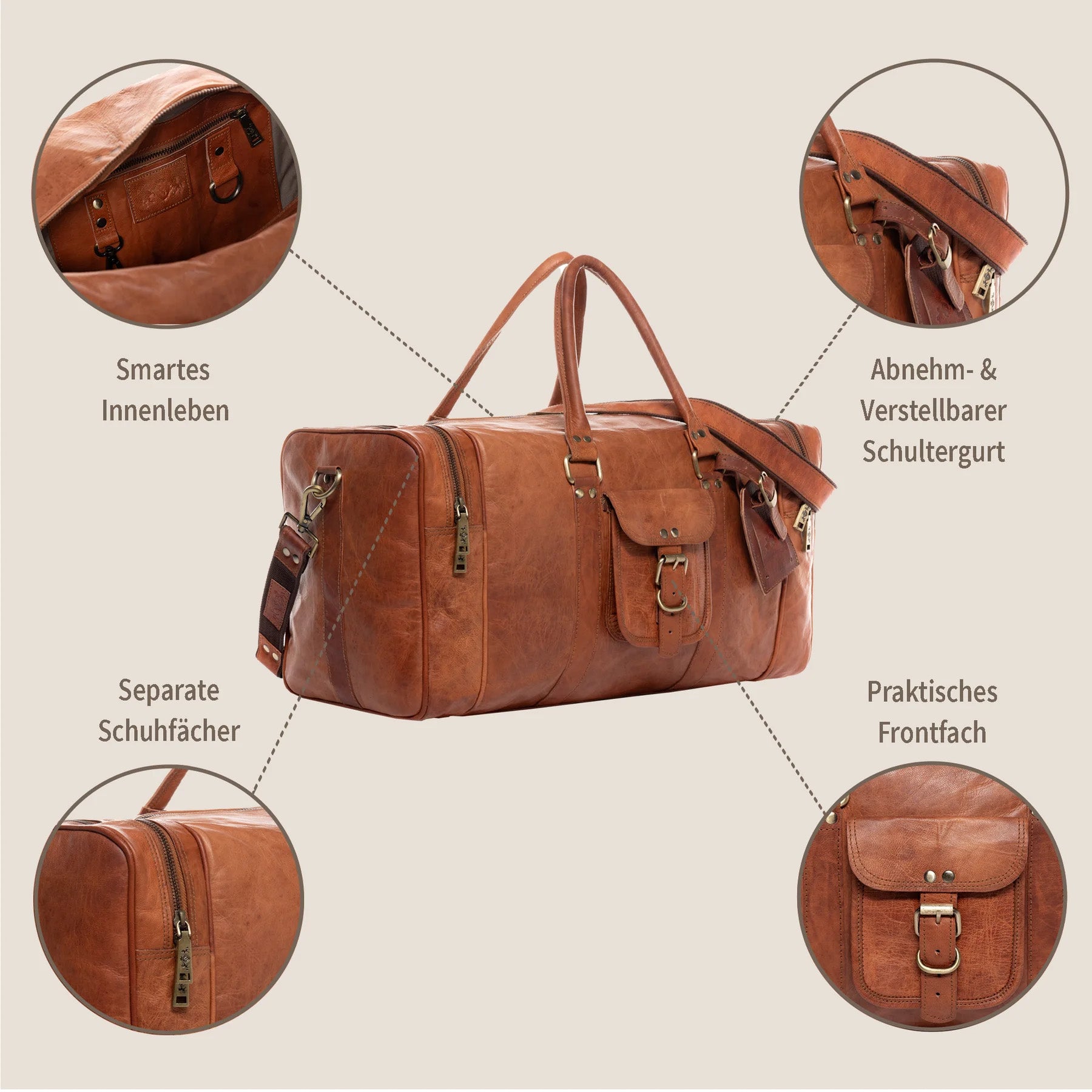 Reisetasche LANDON Naturleder