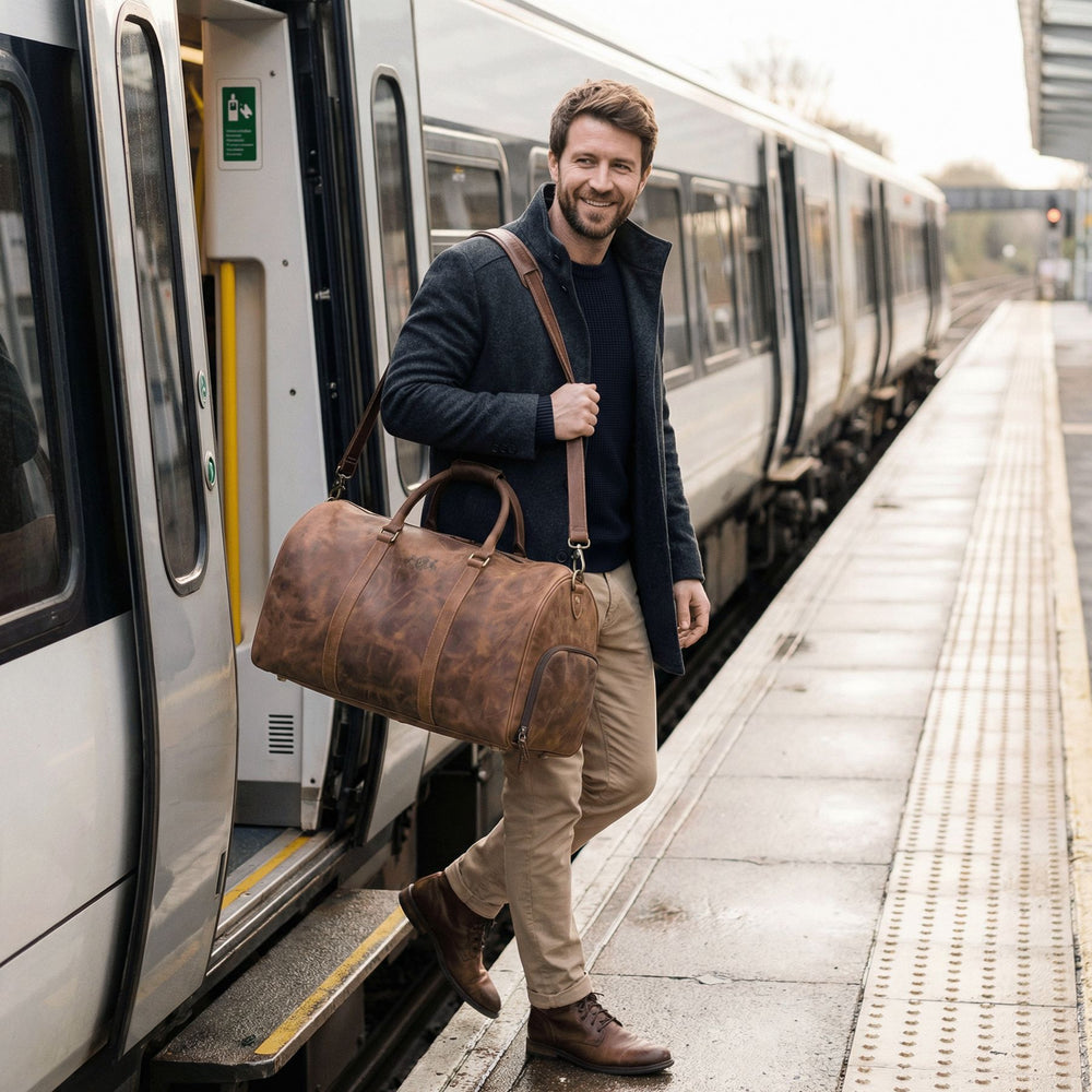 Weekender HANK Schuhfach Büffelleder braun