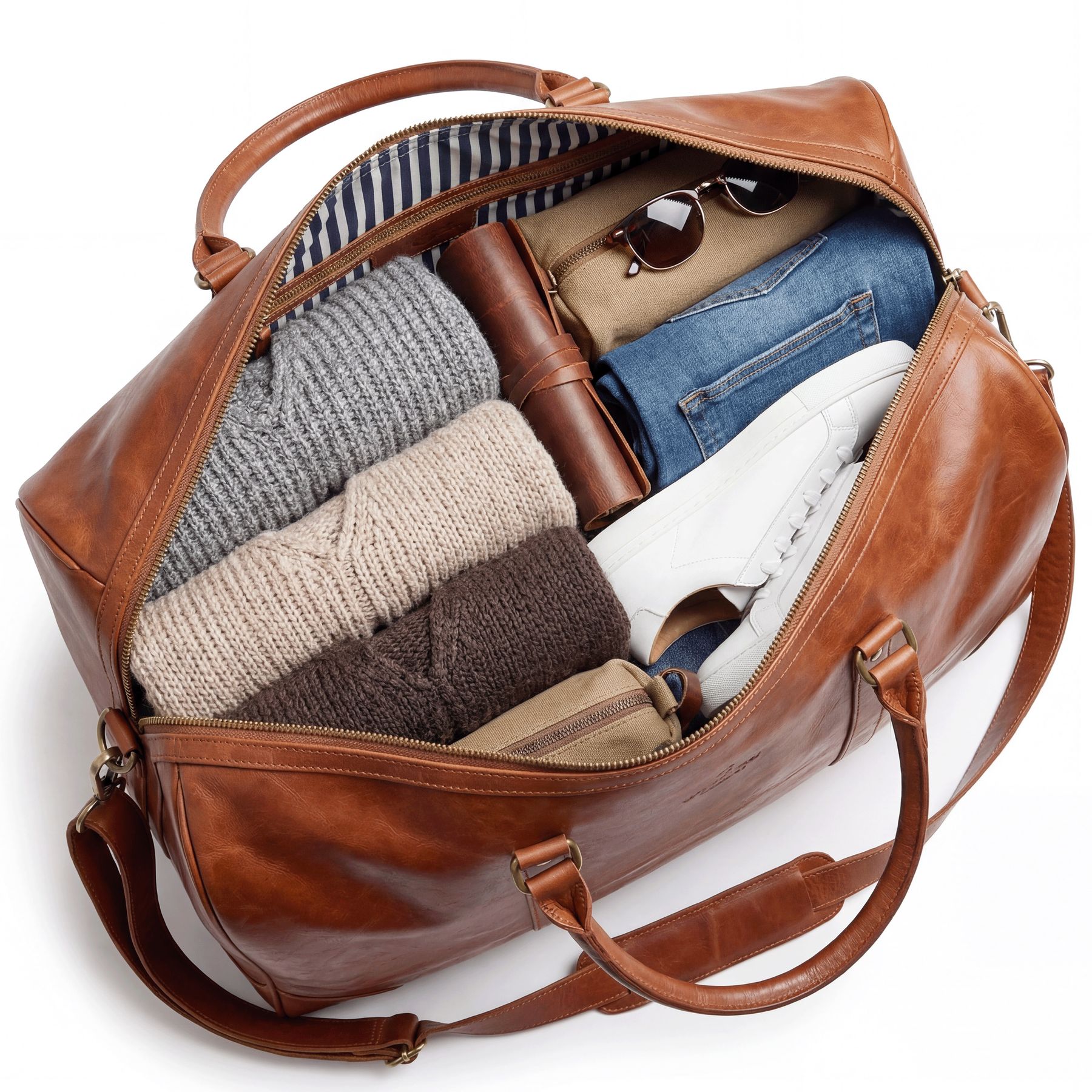 Reisetasche-Ziegenleder-Sid-Vain-Packen