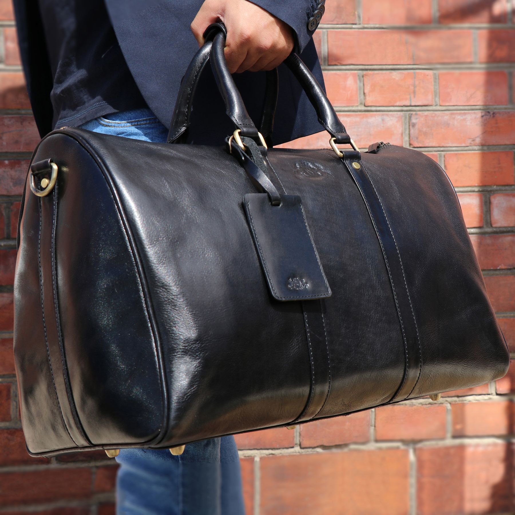 SID & VAIN Reisetasche Leder FRANKLIN schwarz 17222