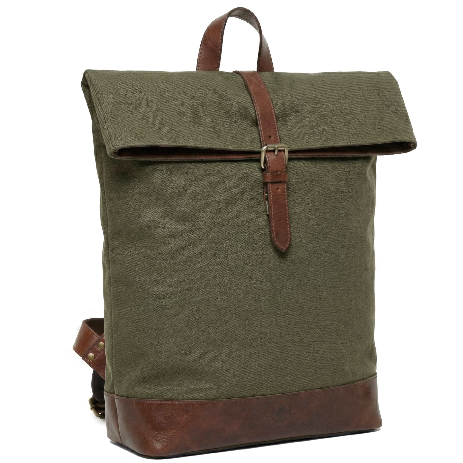 6059-SID & VAIN backpack-rolltop - L - H-93 - TATUM olive-brown CANVAS-PULL-UP-gallerie