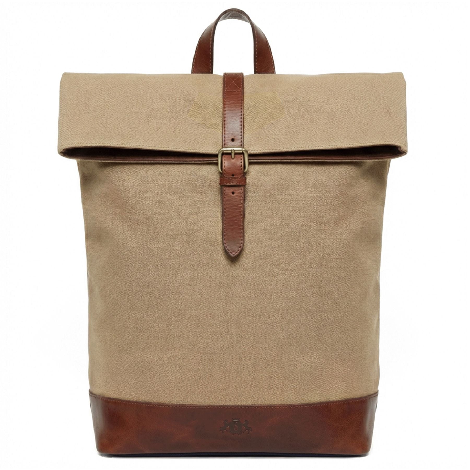 6494-SID & VAIN backpack-rolltop - L - H-93 - TATUM Nature-brown CANVAS-PULL-UP-measure