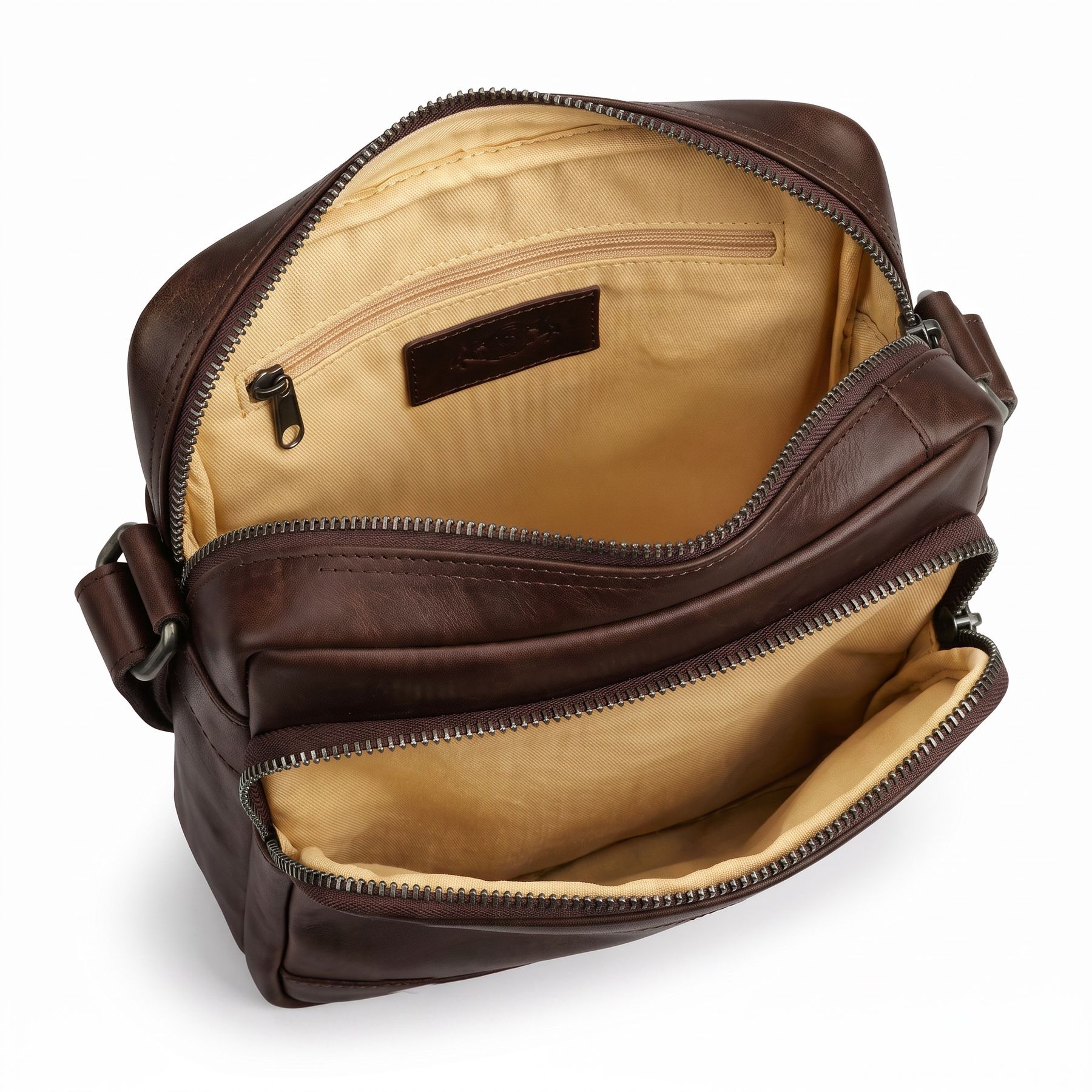 Schultertasche ASHTON Natur-Leder