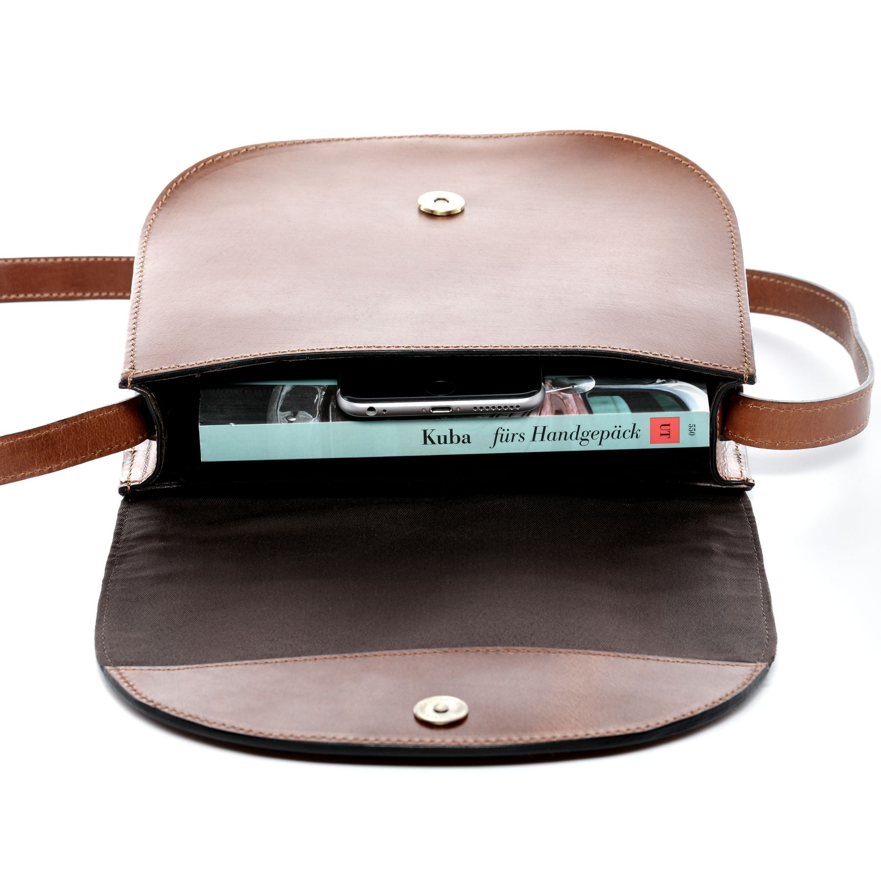 SID & VAIN Schultertasche Leder & Umhängetasche Leder TRISH tan-cognac 16706