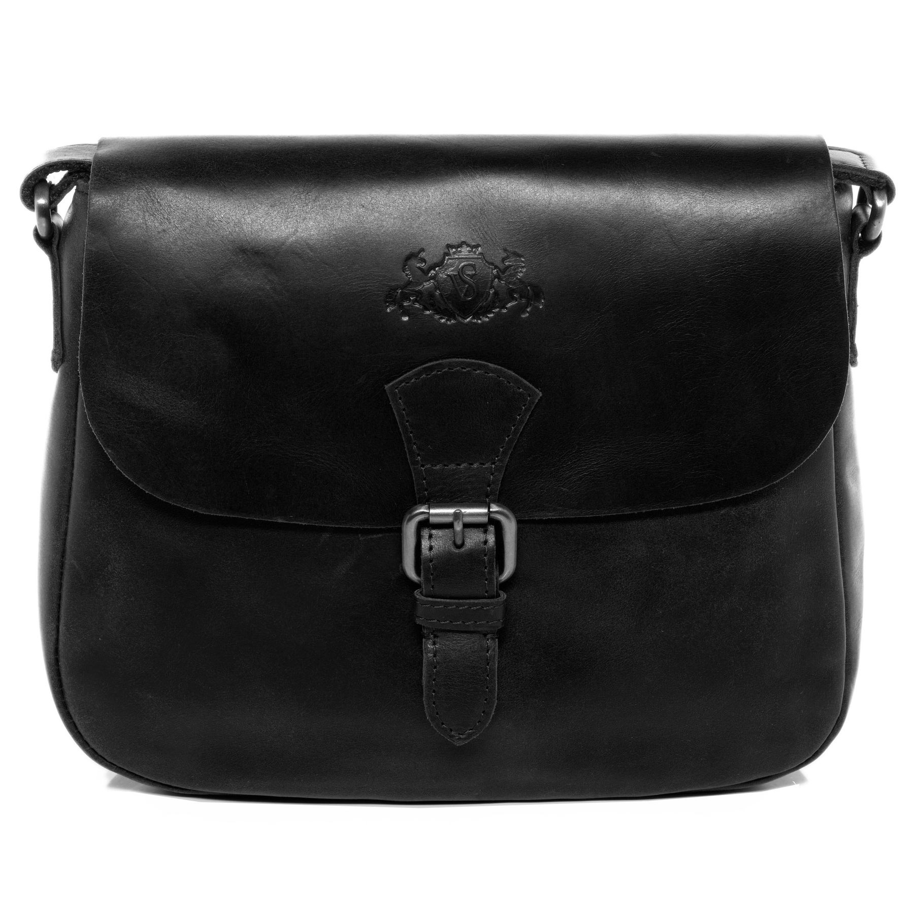 SID & VAIN Schultertasche Leder & Umhängetasche Leder YALE schwarz 25580