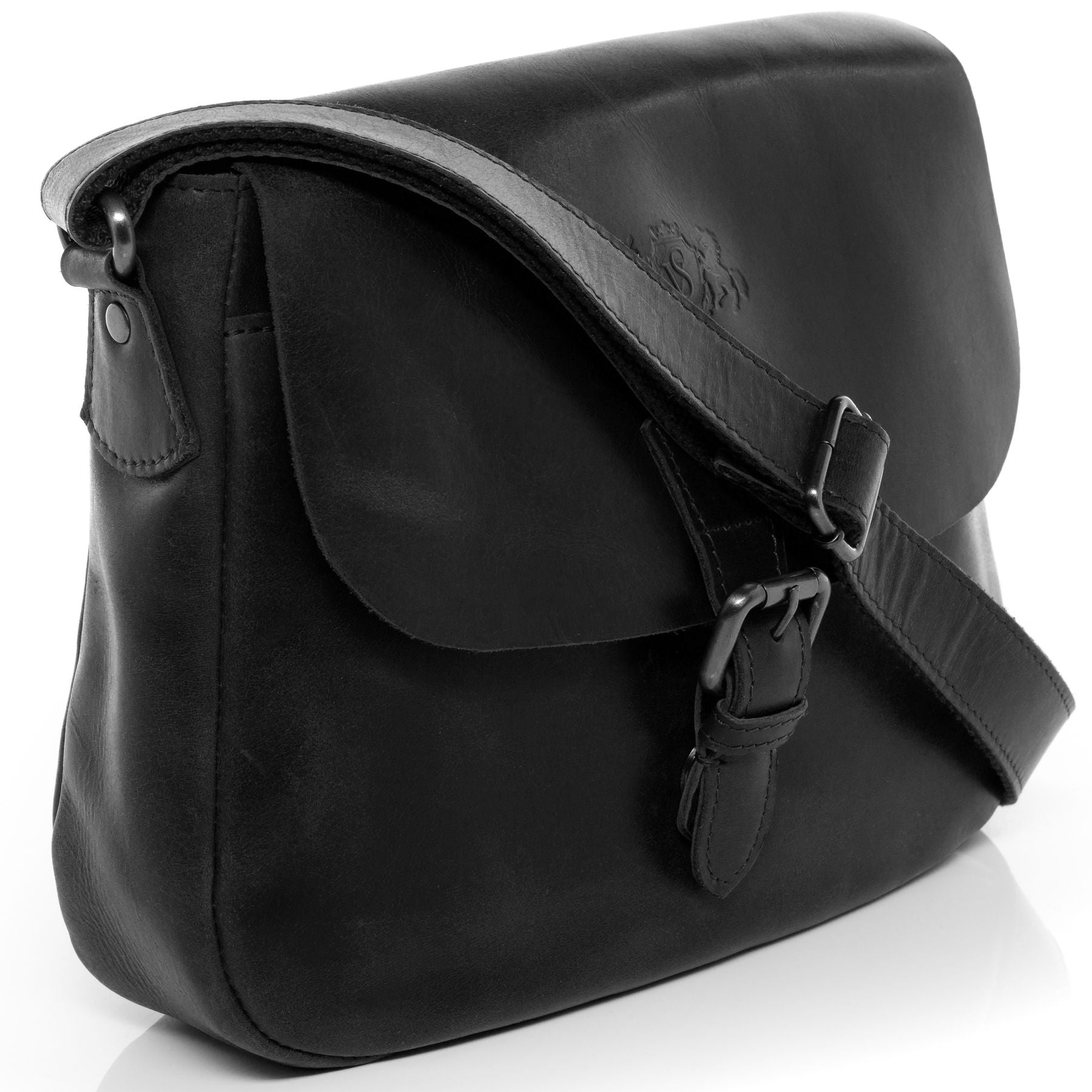 SID & VAIN Schultertasche Leder & Umhängetasche Leder YALE schwarz 25583