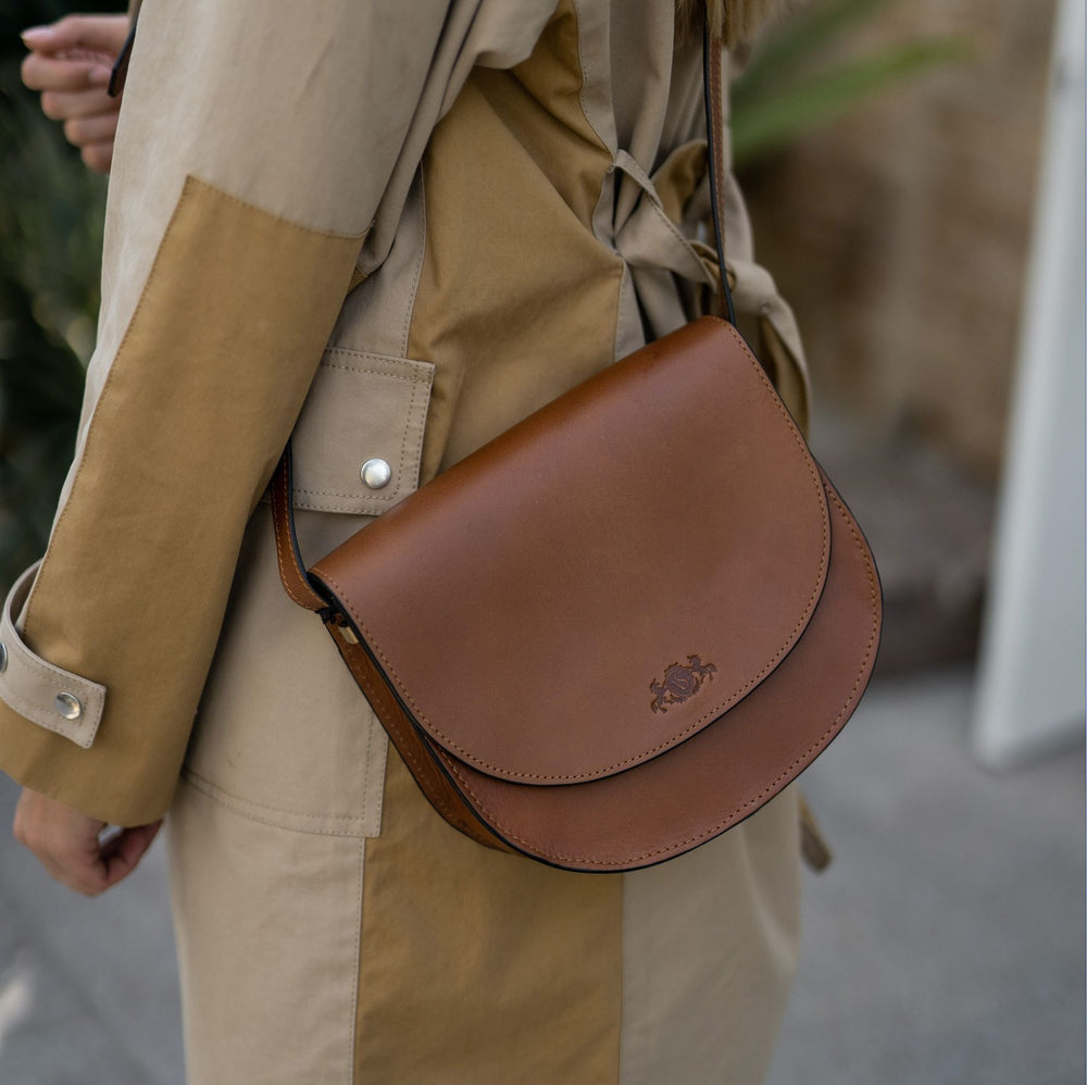 Schultertasche TRISH Sattelleder
