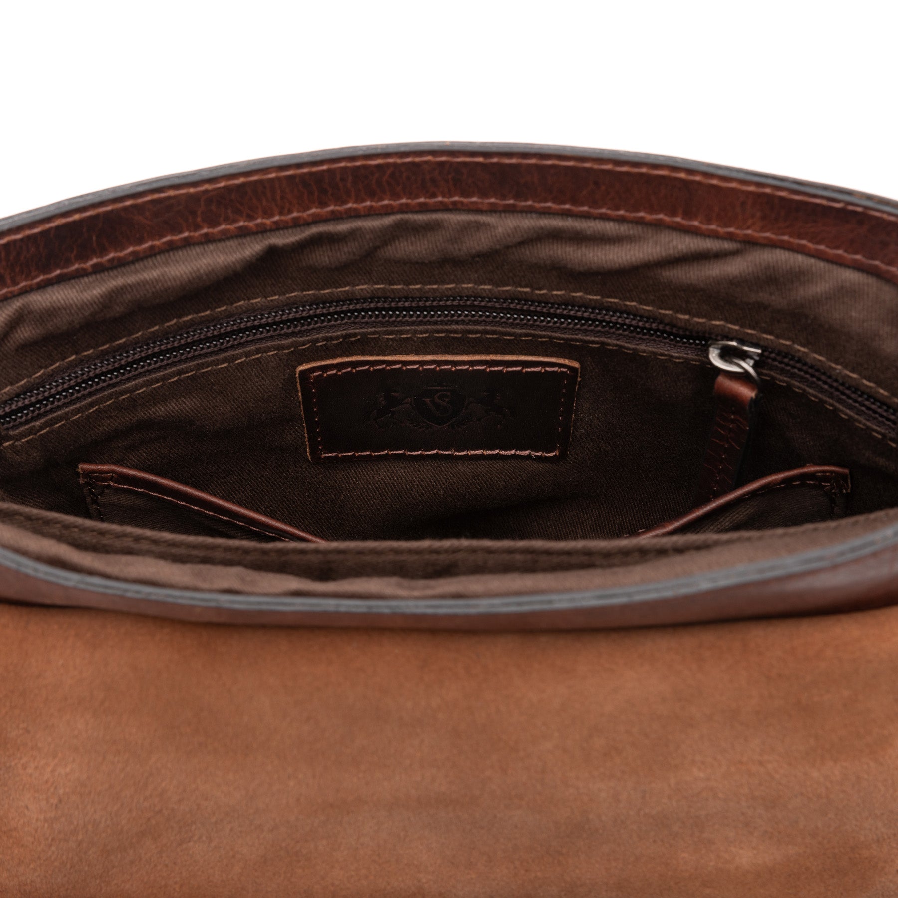 Schultertasche GRAHAM Natur-Leder braun