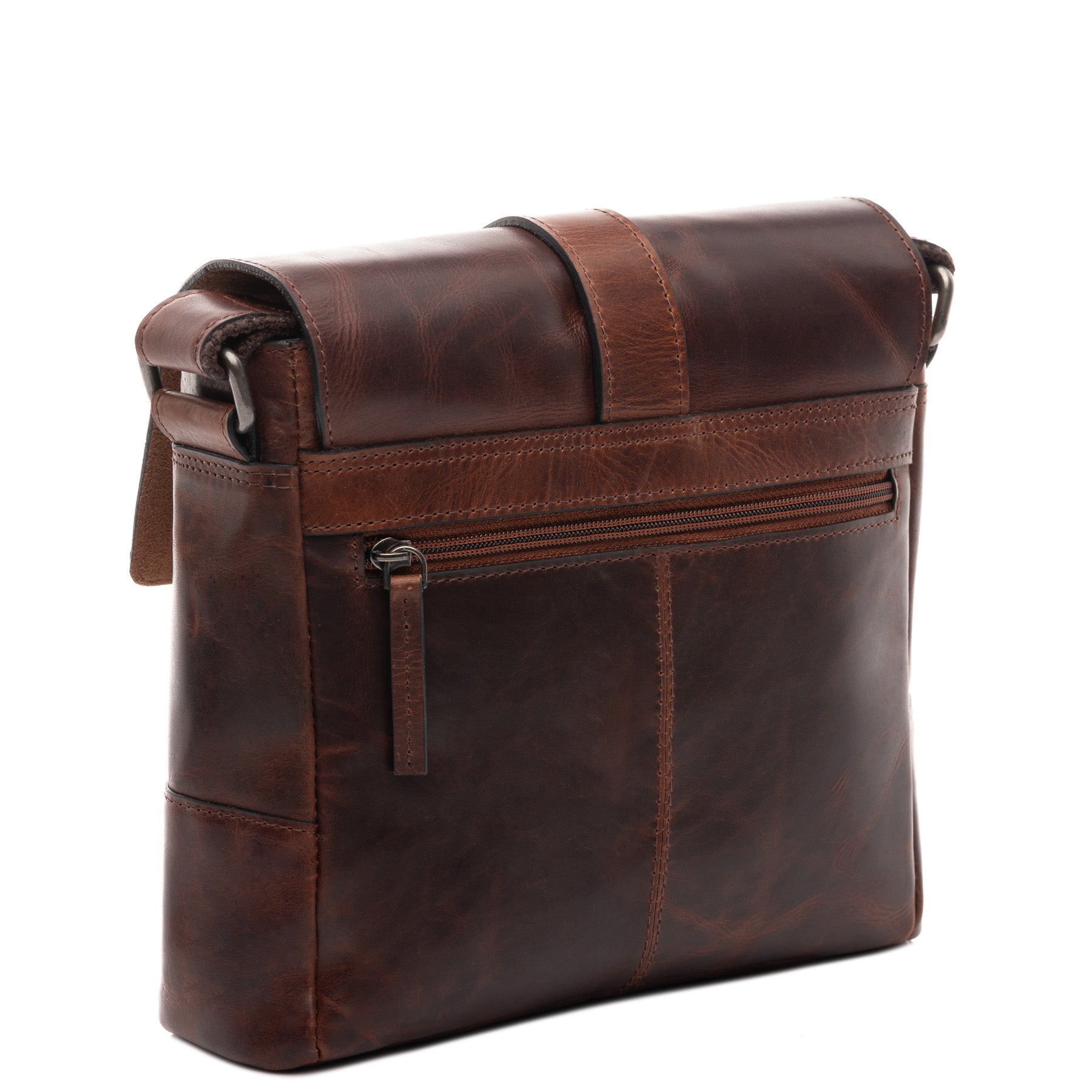 Schultertasche GRAHAM Natur-Leder braun