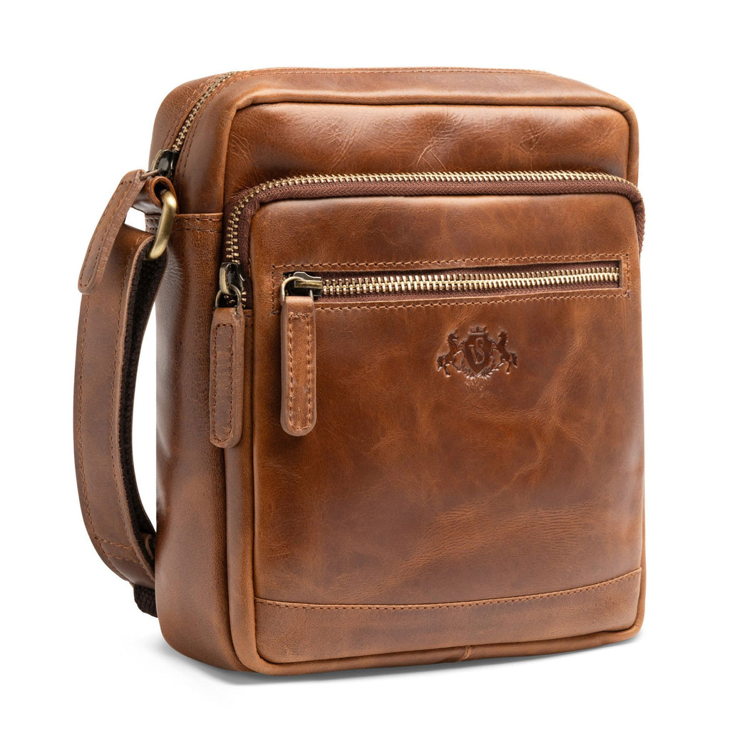 Produktbild von SD & VAN Umhängetasche Echt Leder Schultertasche Groß Schwarz