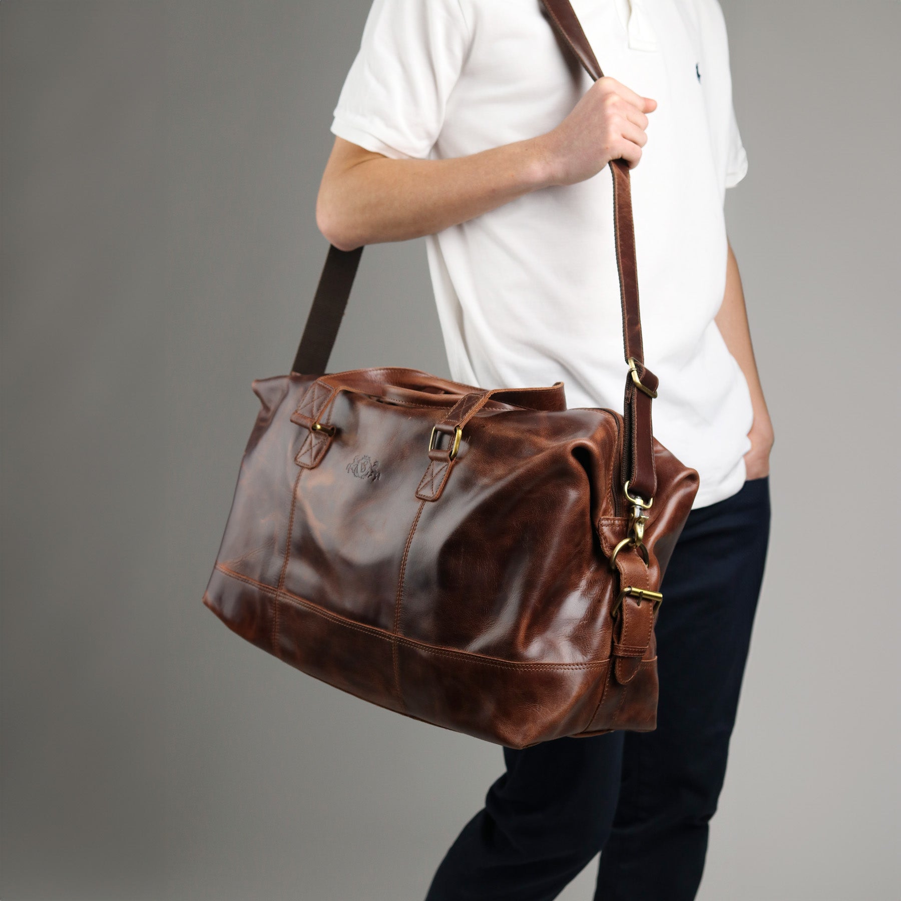 Reisetasche YALE Natur-Leder braun