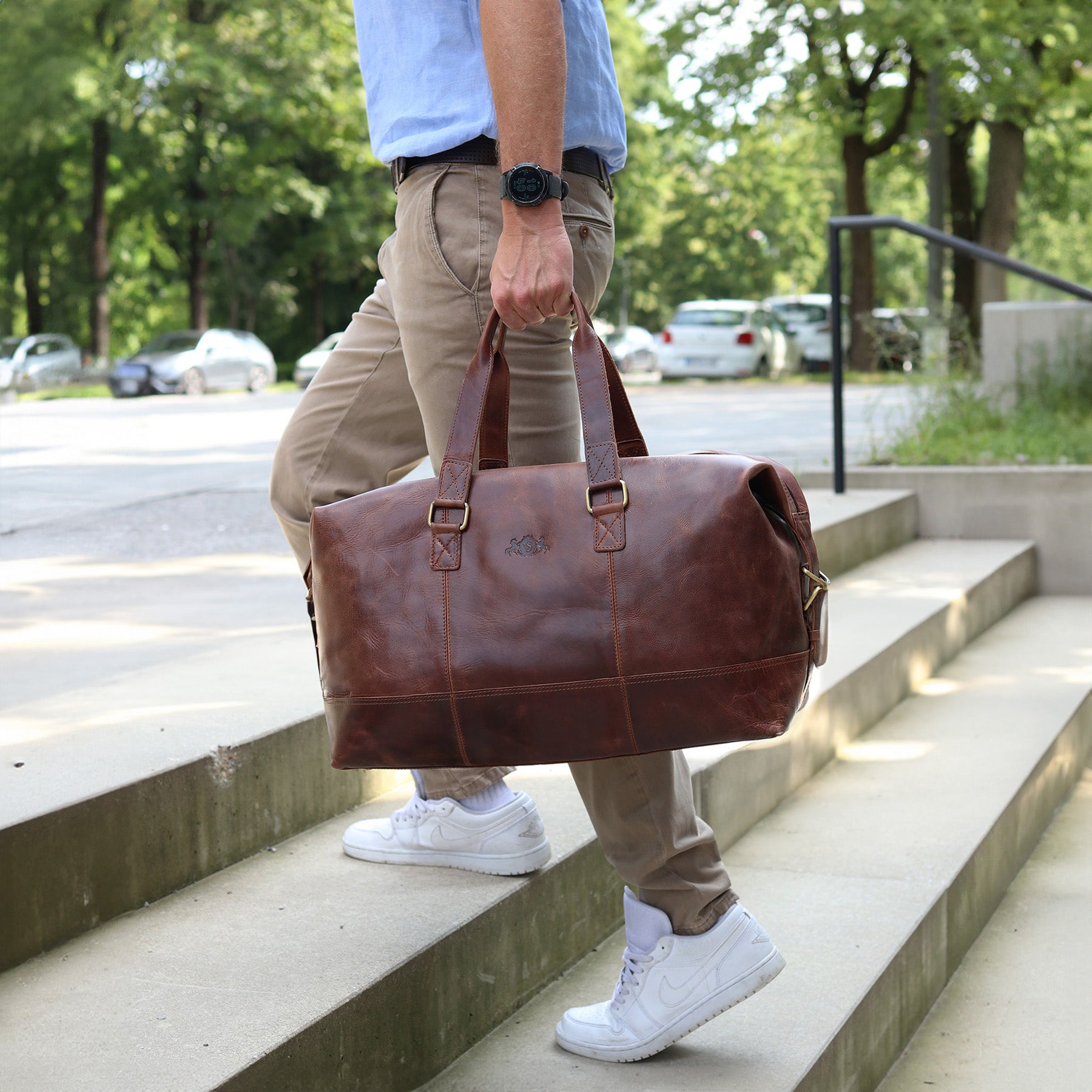 Reisetasche YALE Natur-Leder braun