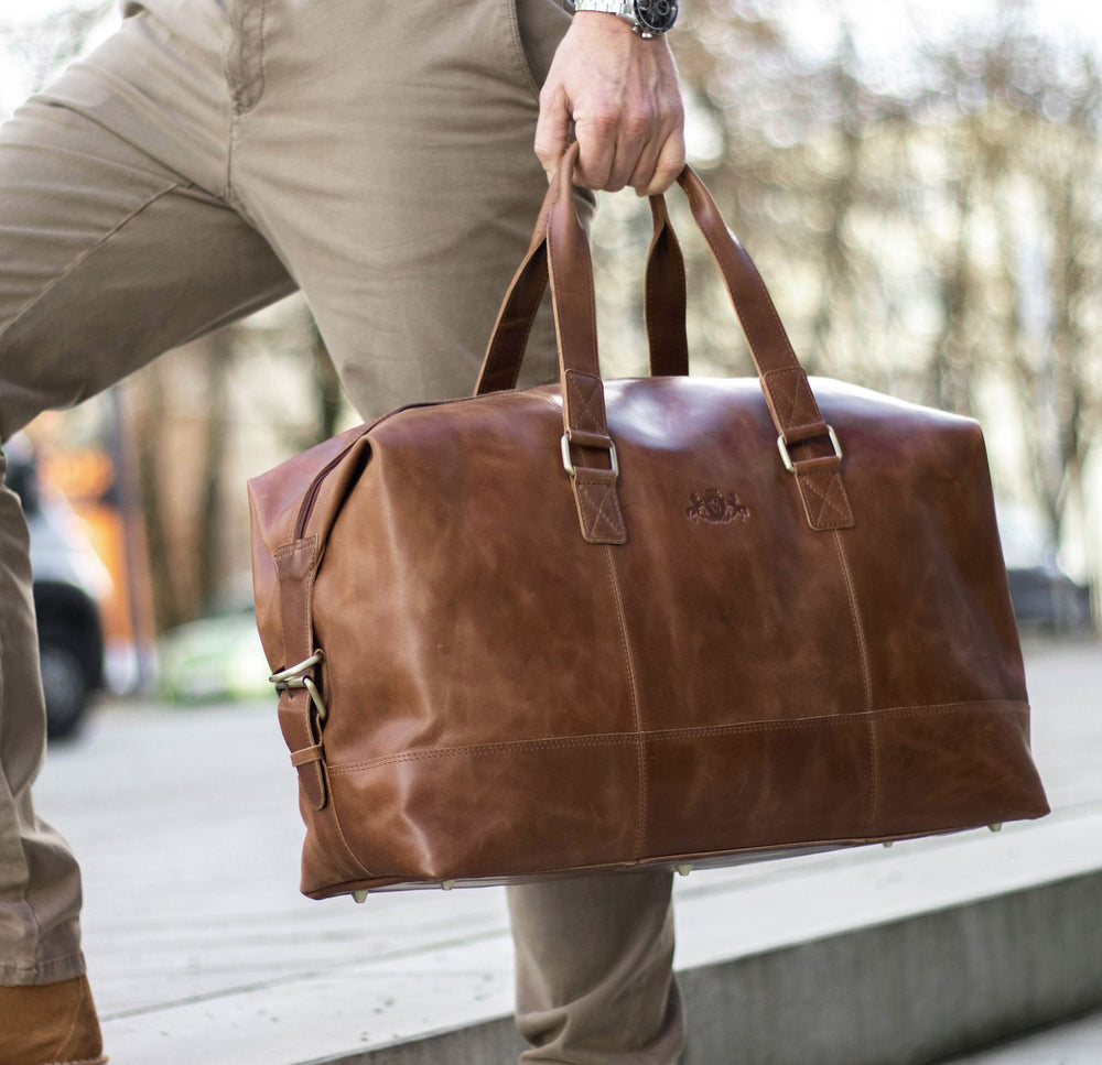 Weekender YALE natural leather light brown
