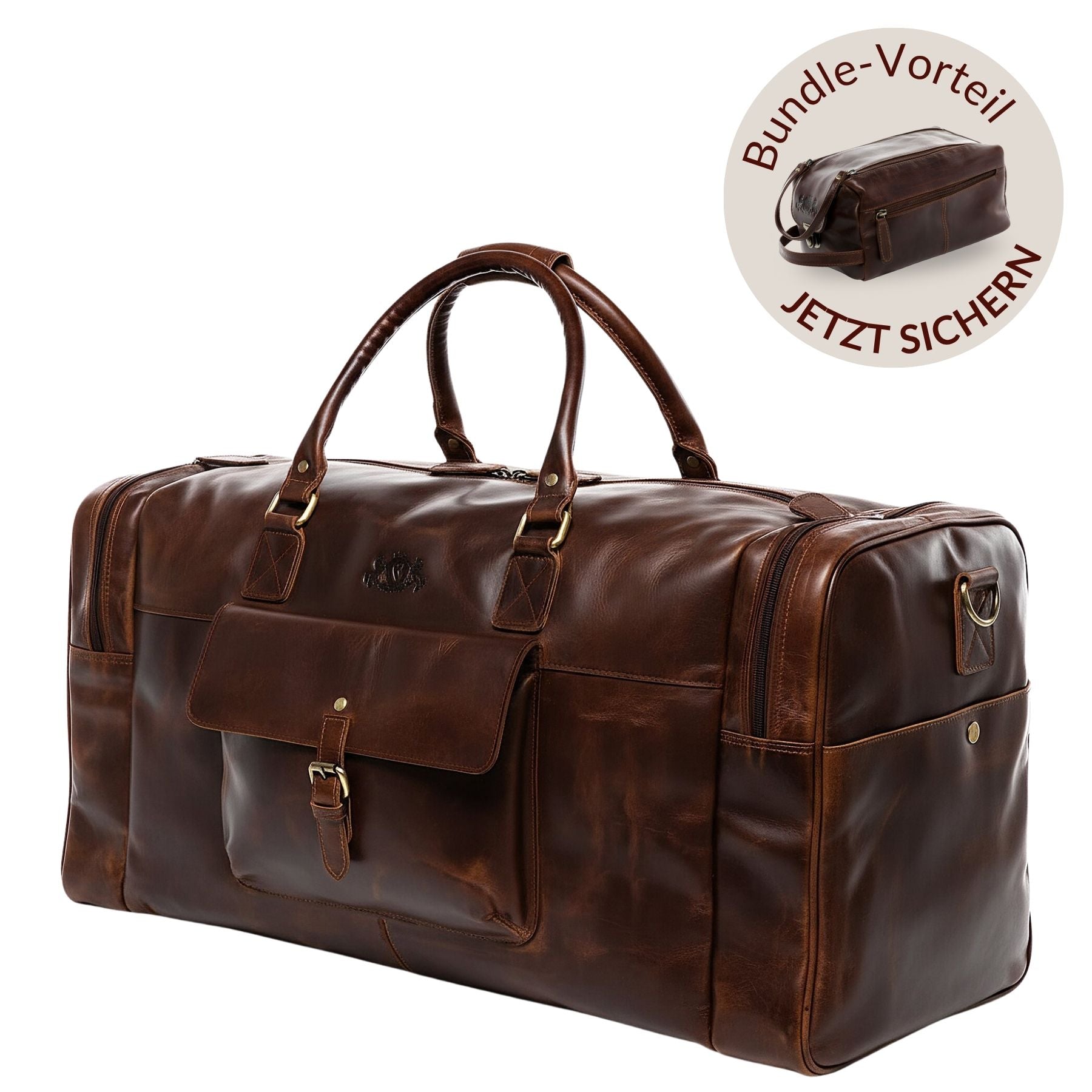 Travel Bag YALE Natural Leather Brown