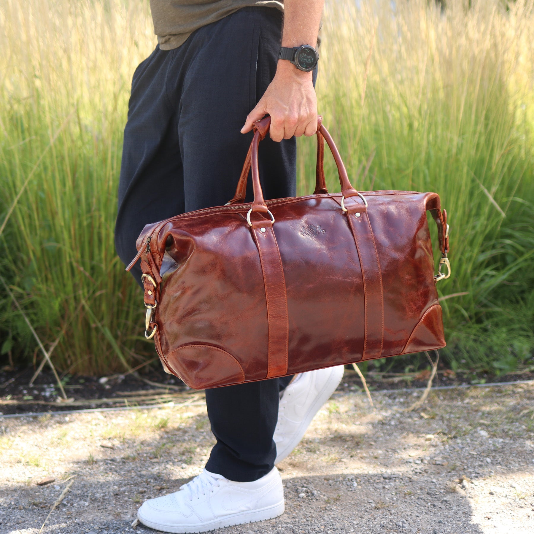SID & VAIN Reisetasche Leder AUSTIN tan 42053
